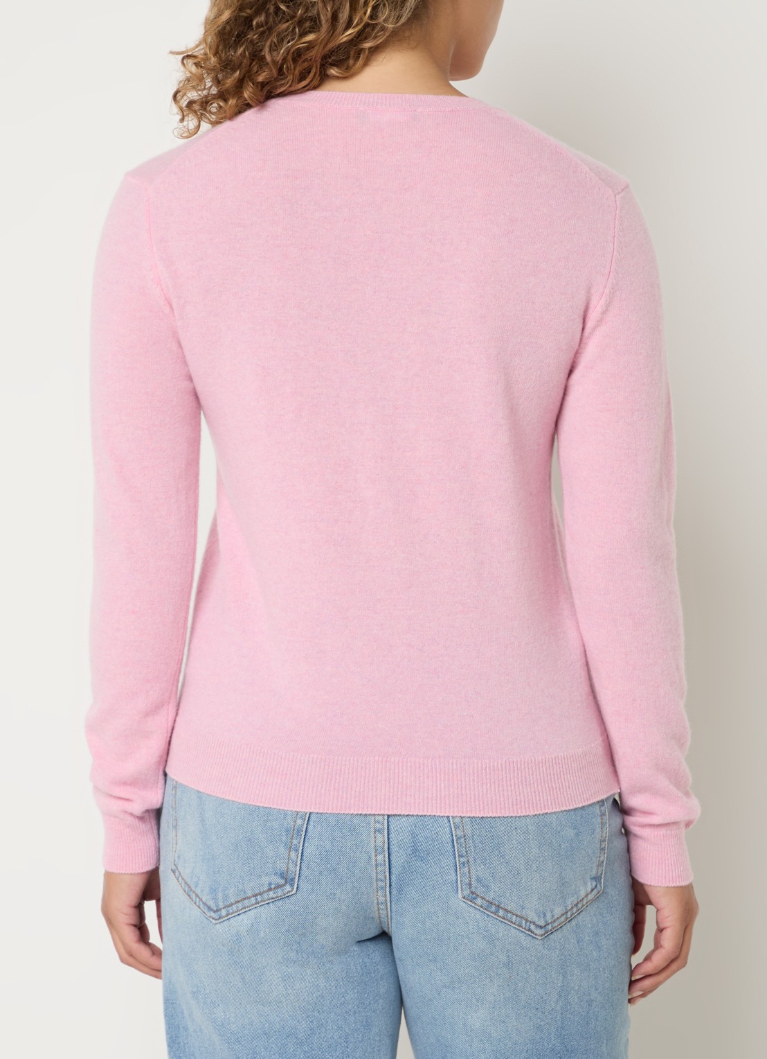 Benetton Fijngebreide pullover van merino wol - achterkant 6 lichtroze