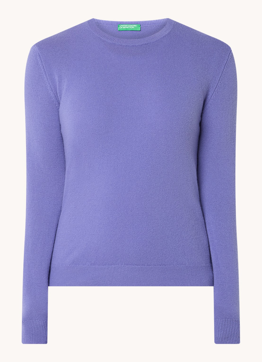 Benetton Fijngebreide pullover van merino wol - voorkant 4 lavendel