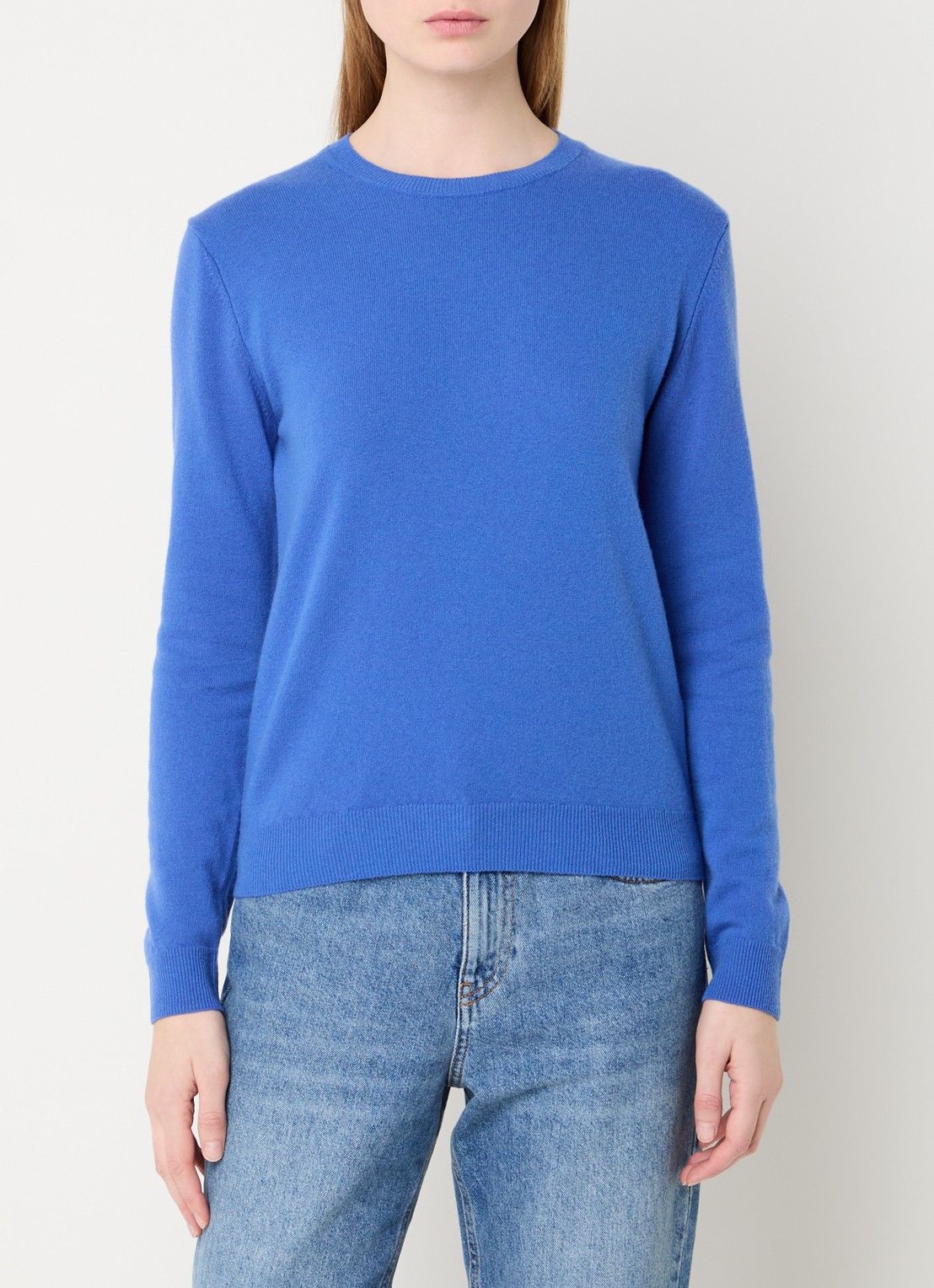 Benetton Fijngebreide pullover van merino wol - detail 4 blauw