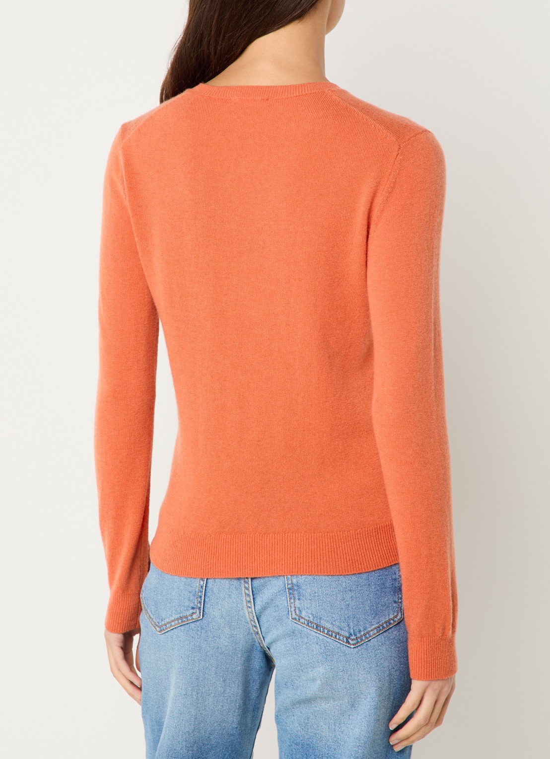 Benetton Fijngebreide pullover van merino wol - achterkant 4 oranjerood