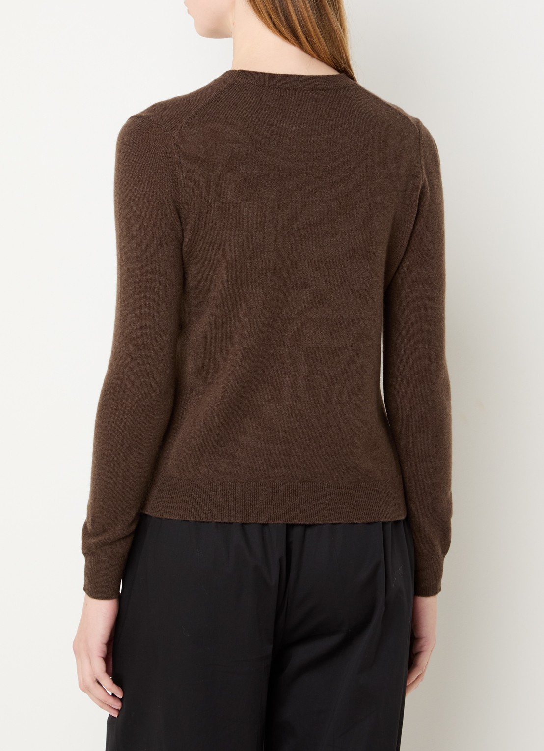 Benetton Fijngebreide pullover van merino wol - achterkant 4 donkerbruin
