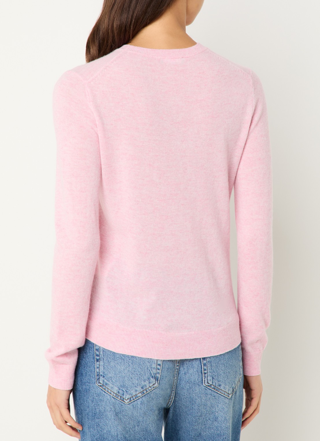 Benetton Fijngebreide pullover van merino wol - achterkant 7 lichtroze