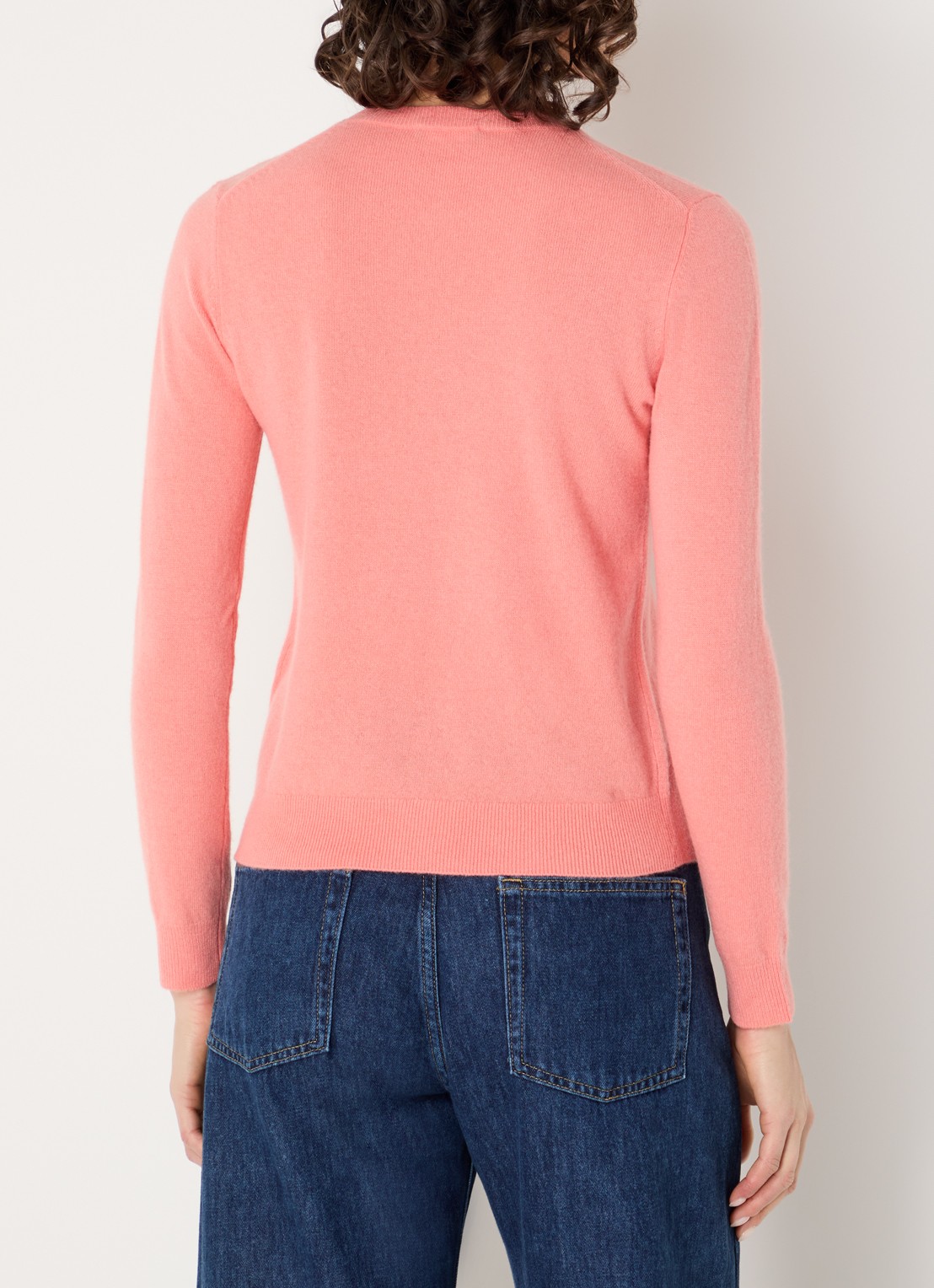 Benetton Fijngebreide pullover van merino wol - achterkant 4 abrikoos