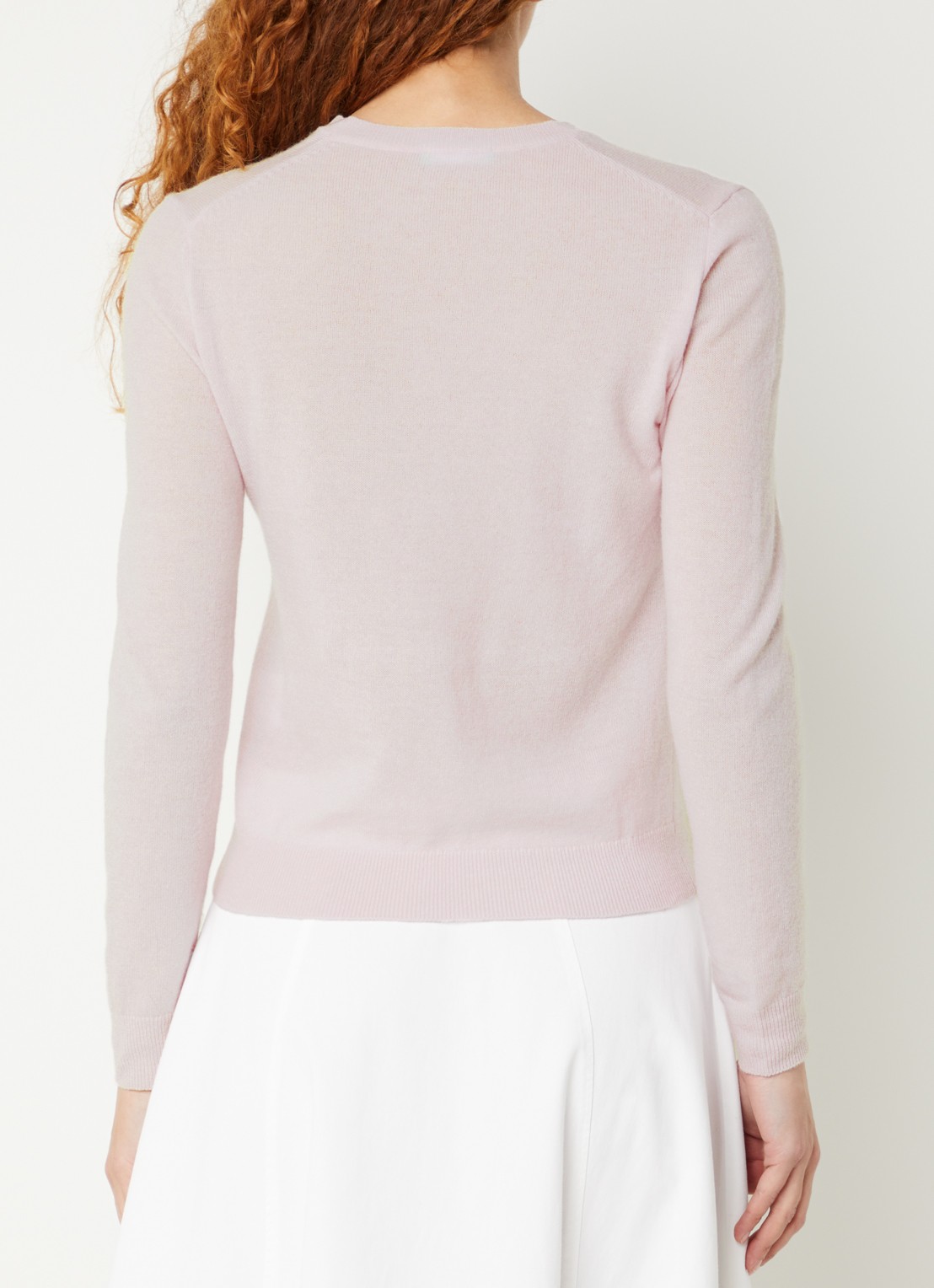 Benetton Fijngebreide pullover van merino wol - achterkant lichtroze 189