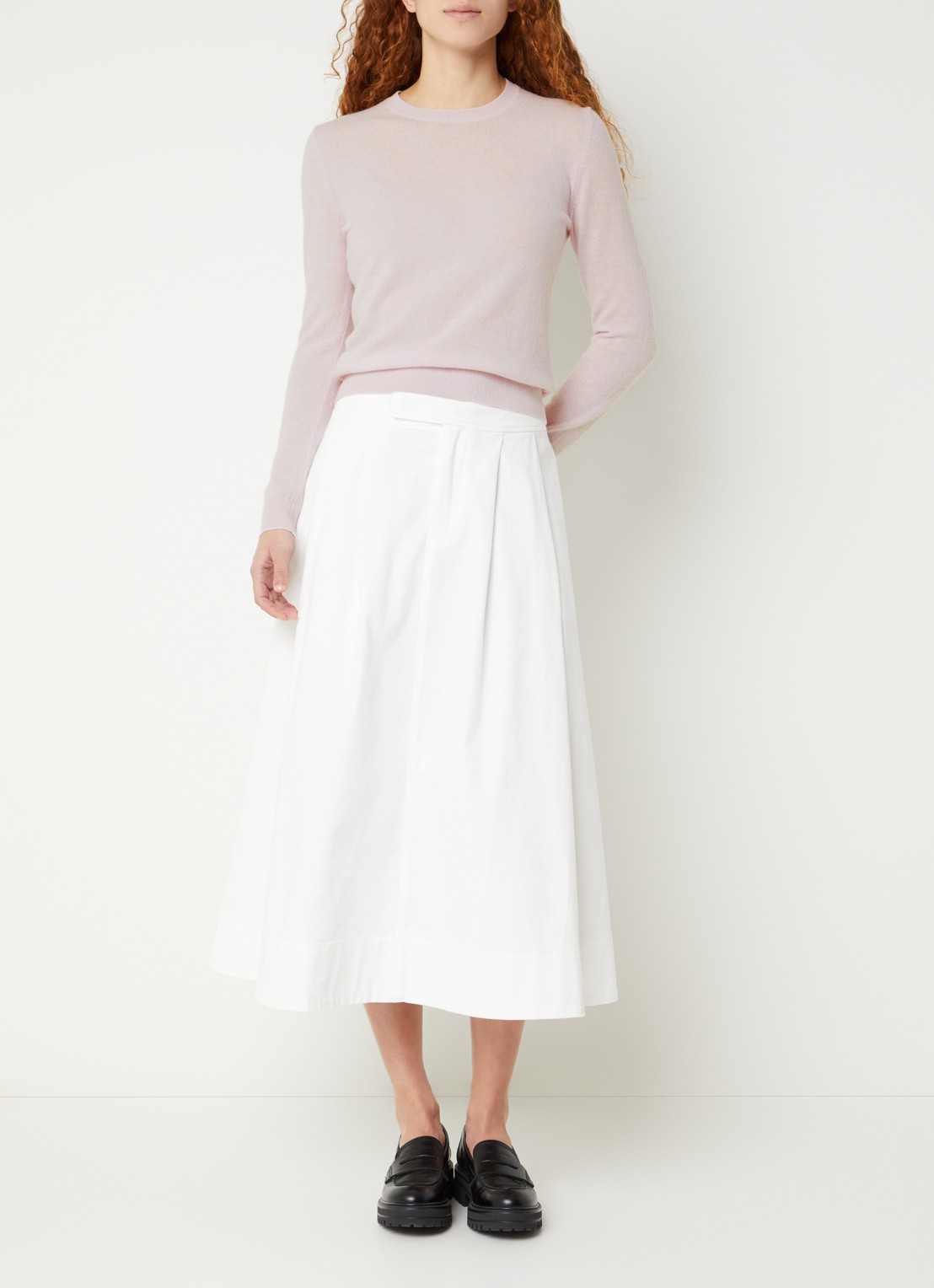 Benetton Fijngebreide pullover van merino wol - voorkant 3 lichtroze 189