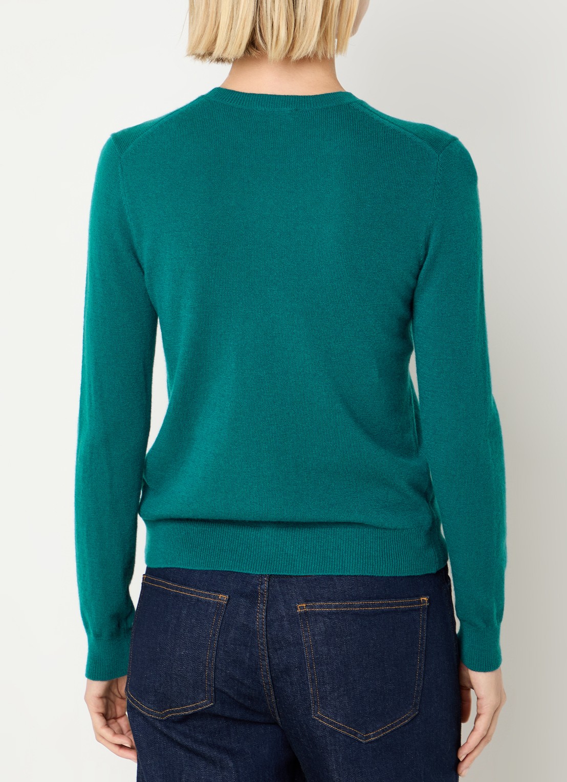 Benetton Fijngebreide pullover van merino wol - achterkant 2 donkerblauw
