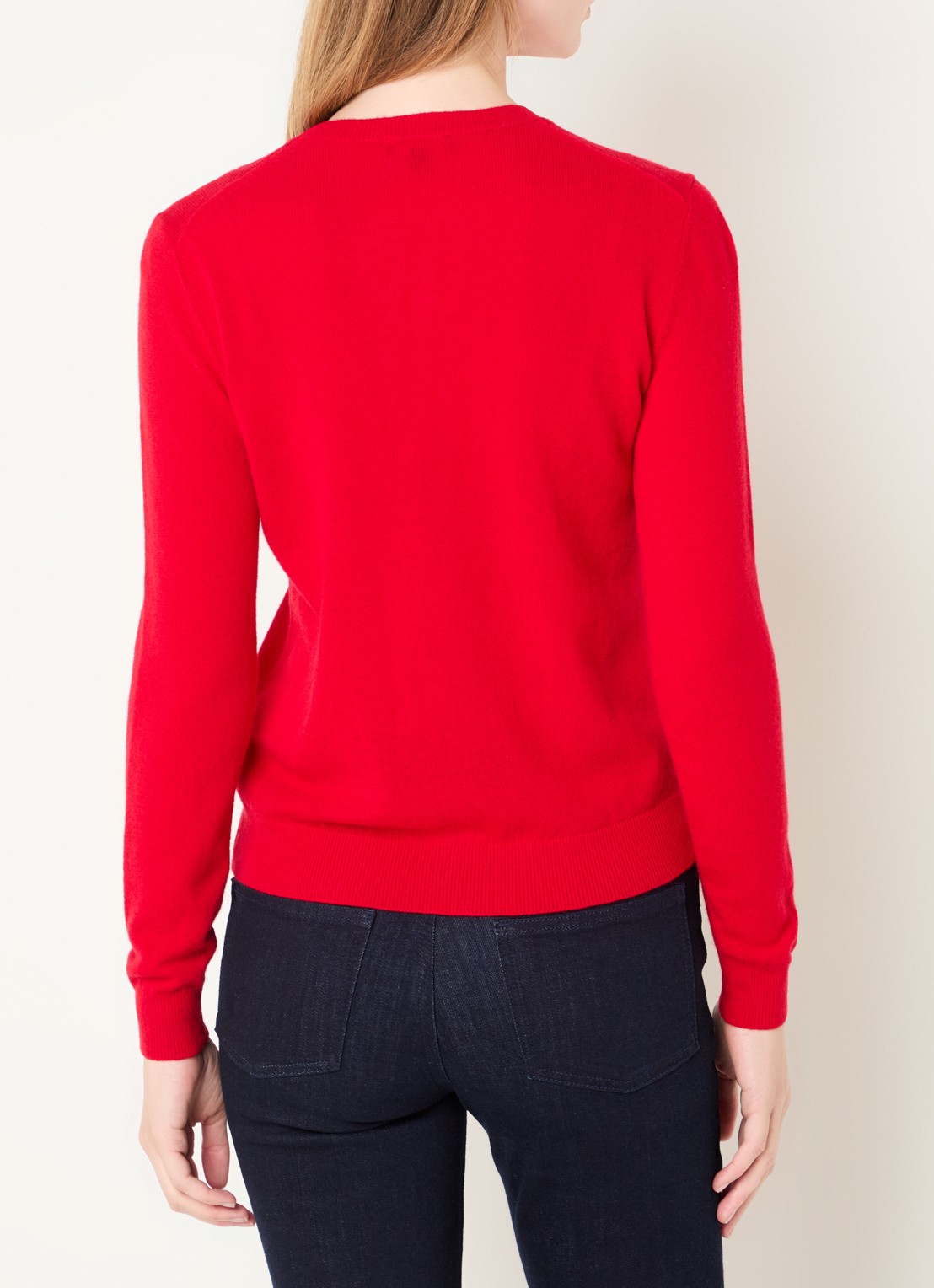 Benetton Fijngebreide pullover van merino wol - achterkant 2 rood