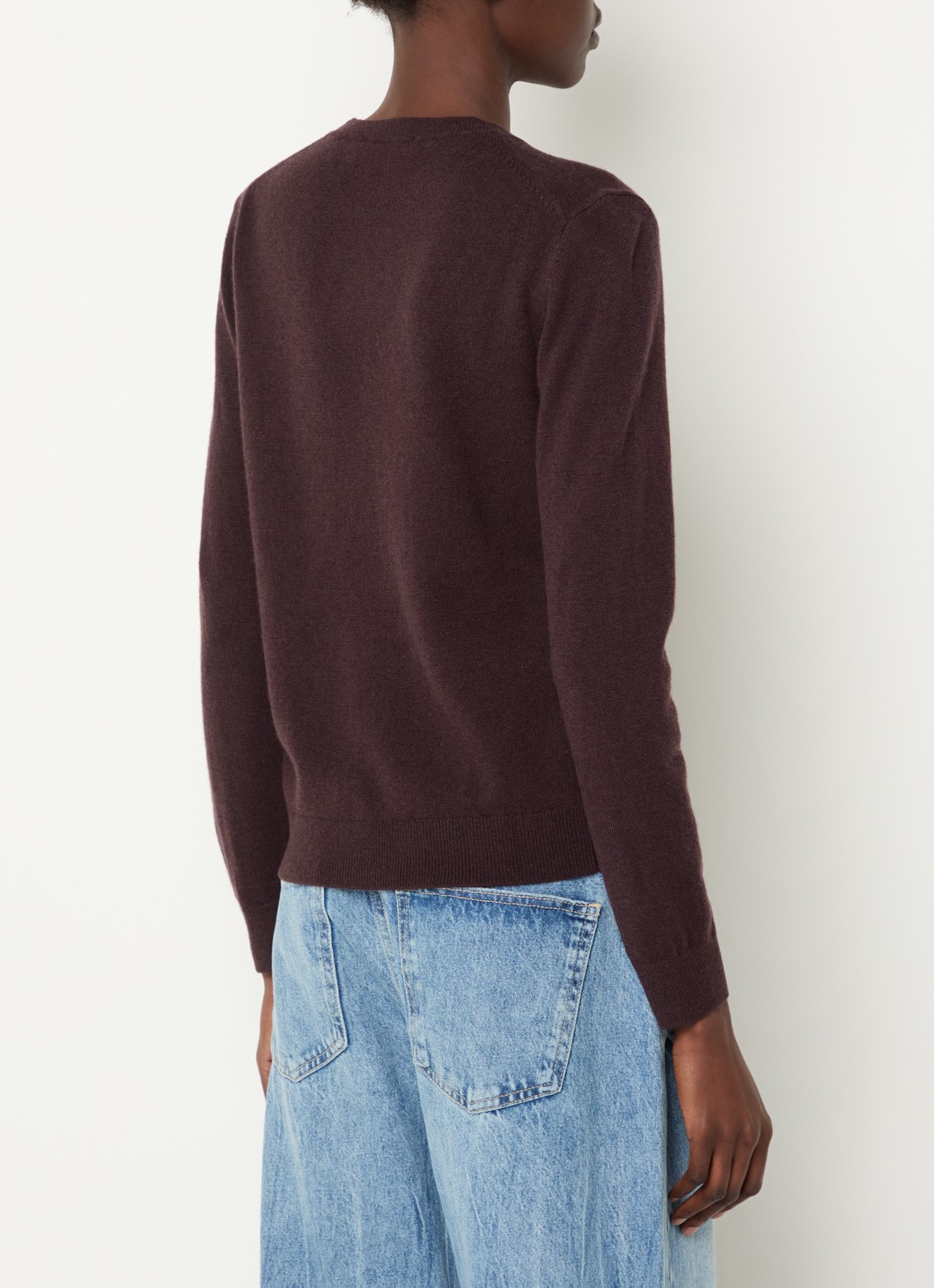 Benetton Fijngebreide pullover van merino wol - achterkant 4 bruin