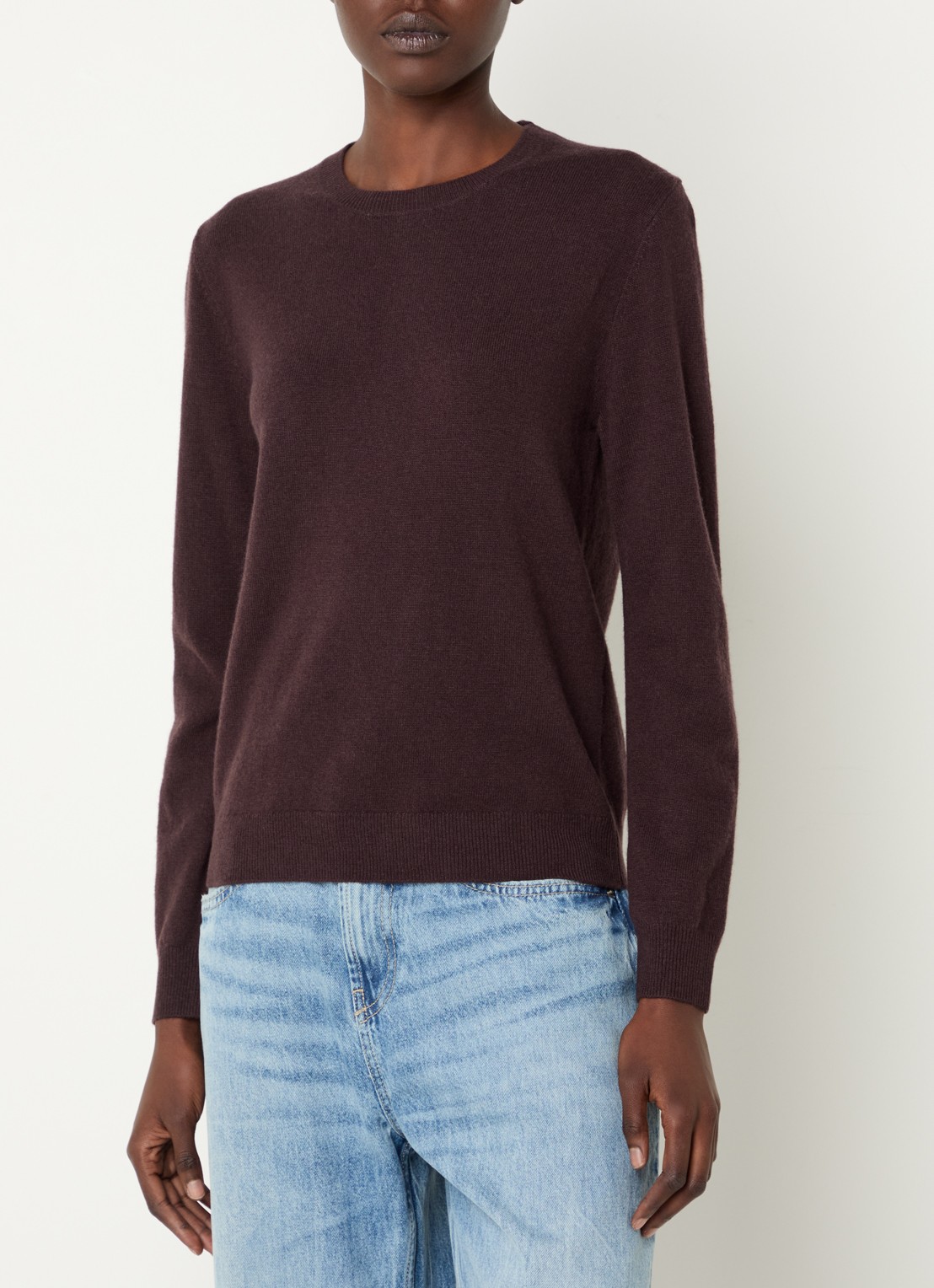 Benetton Fijngebreide pullover van merino wol - detail bruin