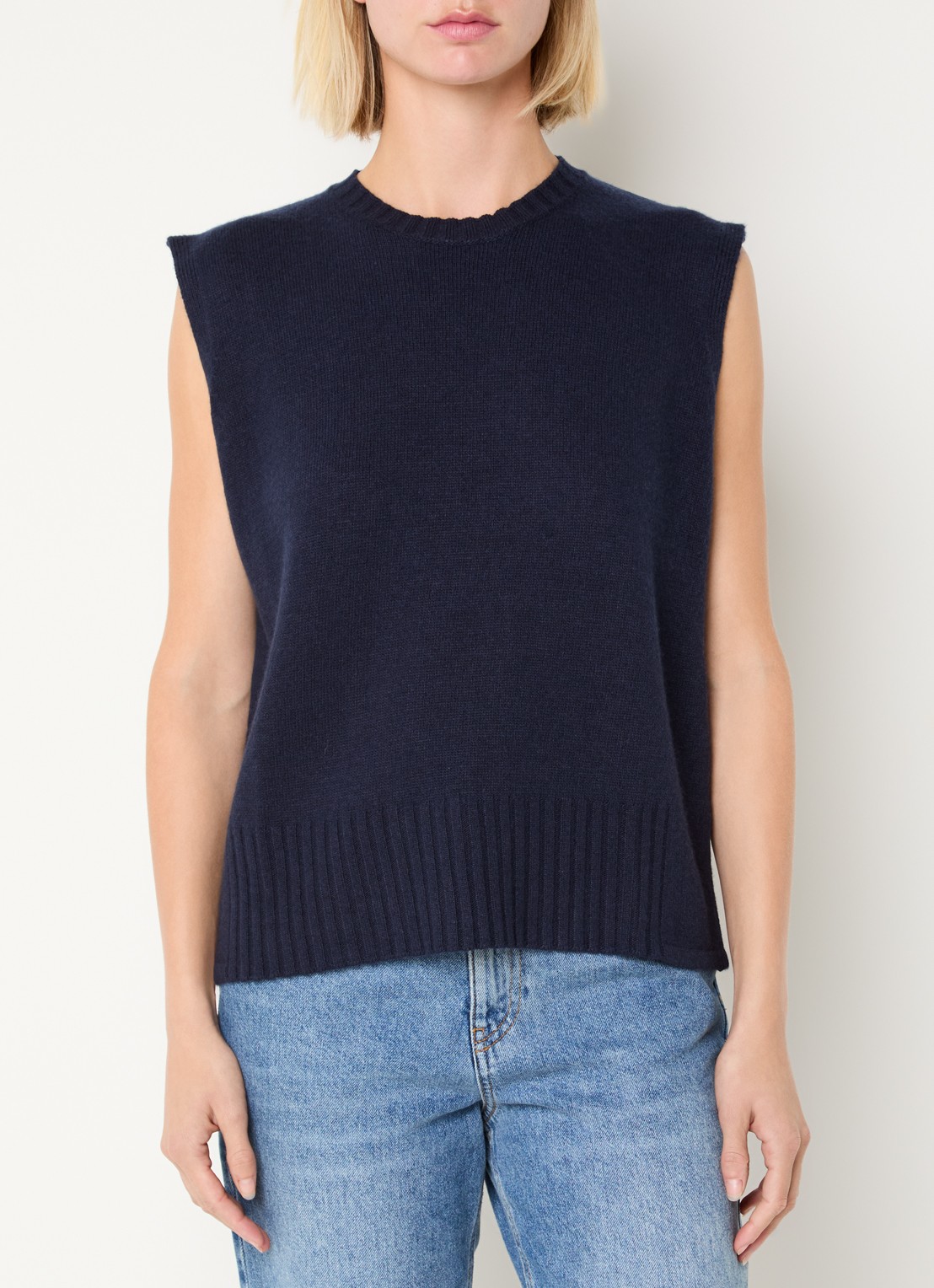 Benetton Fijngebreide spencer in wolblend met stretch - detail 4 royalblauw