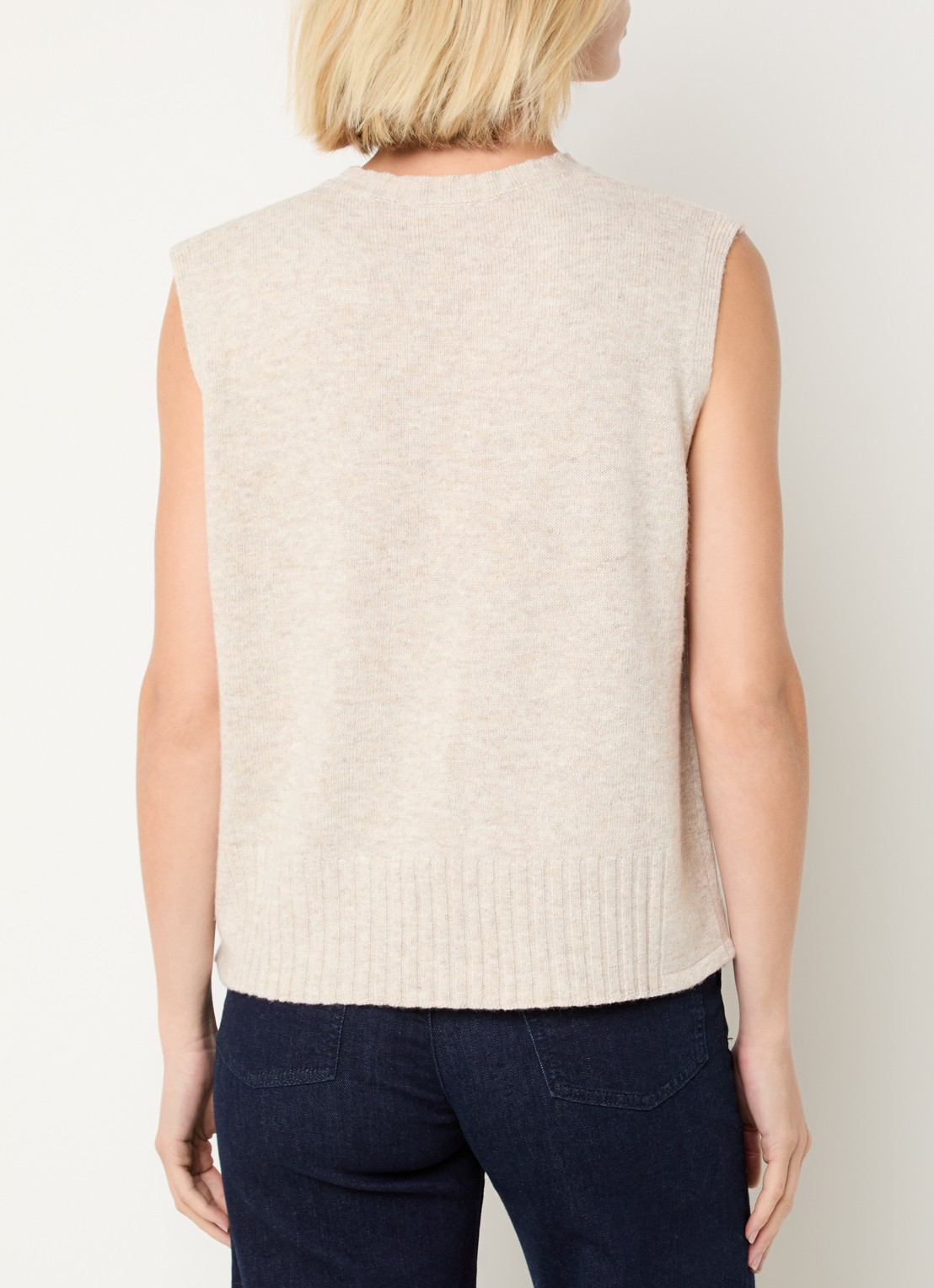 Benetton Fijngebreide spencer in wolblend met stretch - achterkant 4 creme