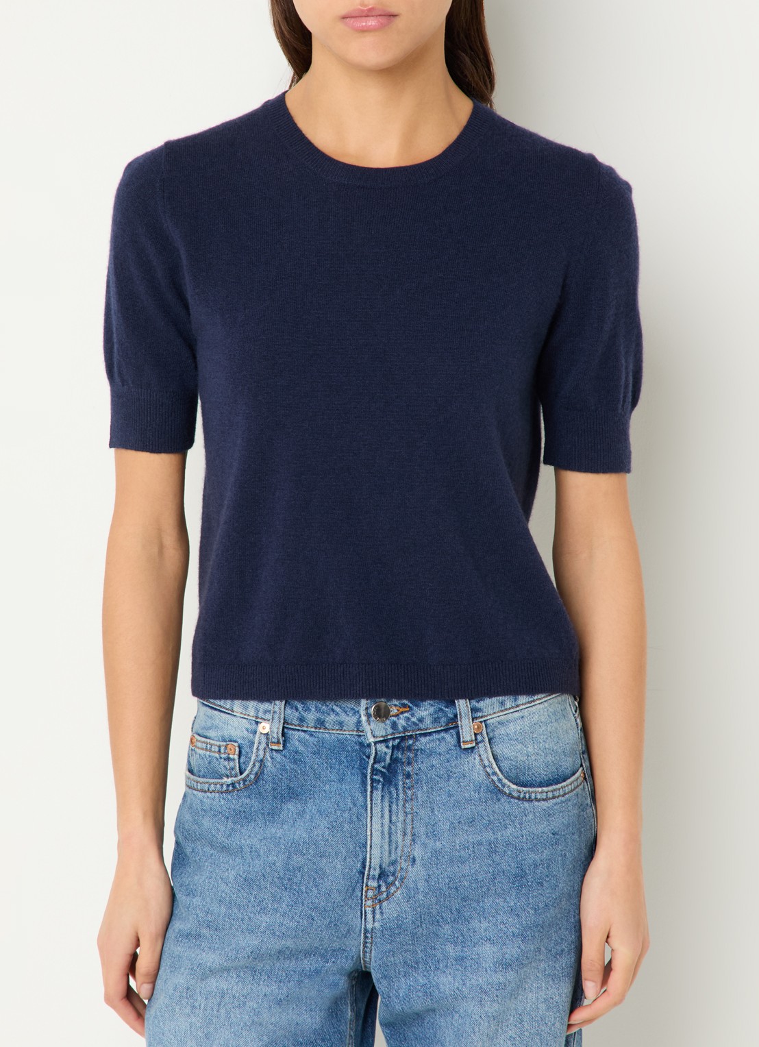 Benetton Fijngebreide top van scheerwol - detail 2 blauw