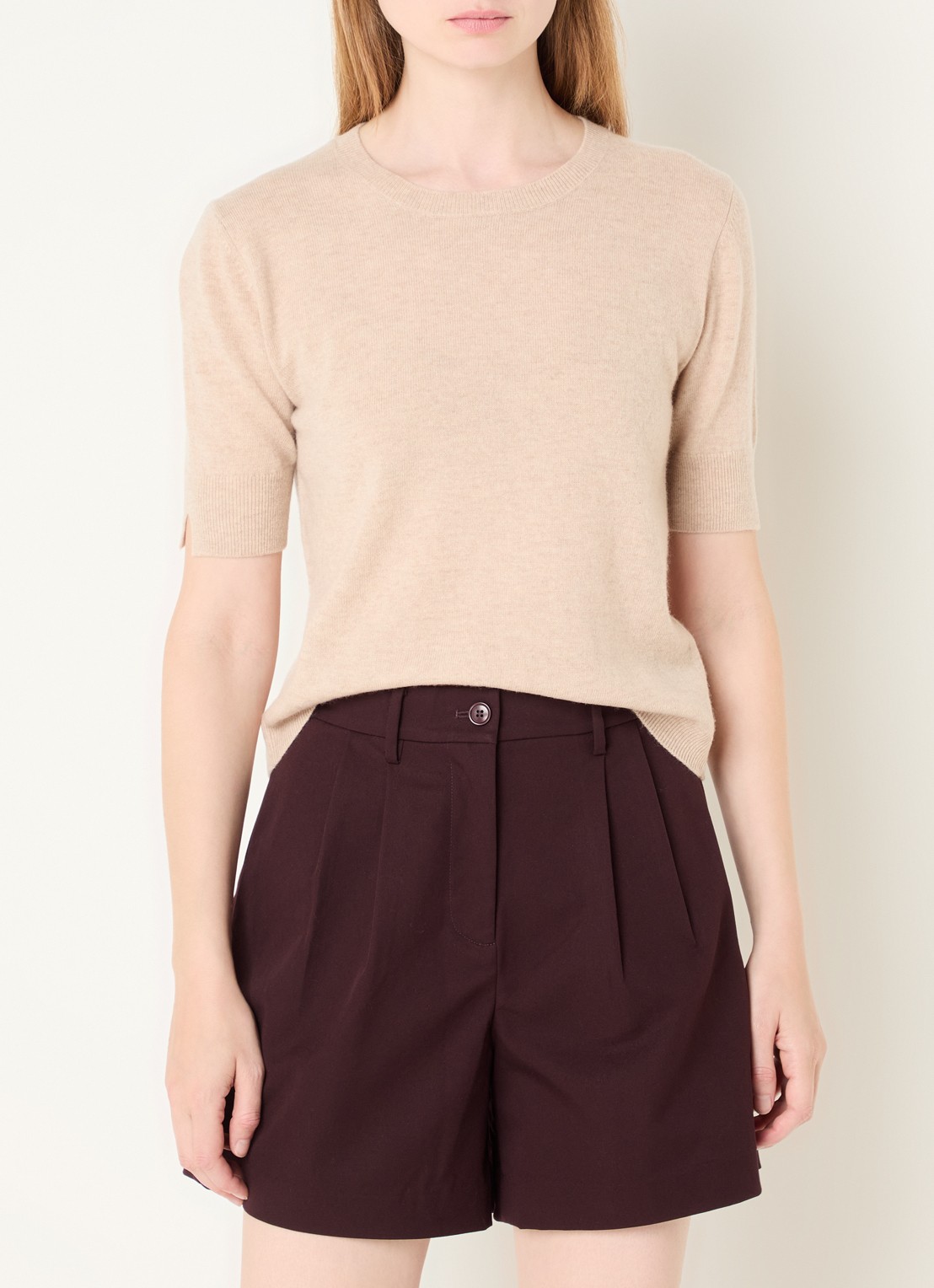 Benetton Fijngebreide top van scheerwol - detail 4 beige
