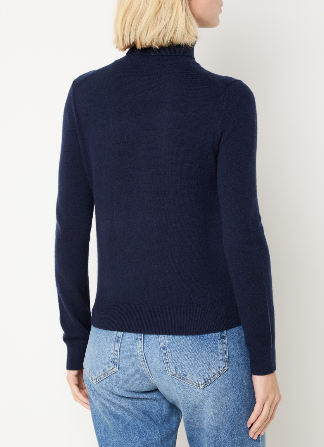 Benetton Fijngebreide trui van kasjmier met col - achterkant royalblauw