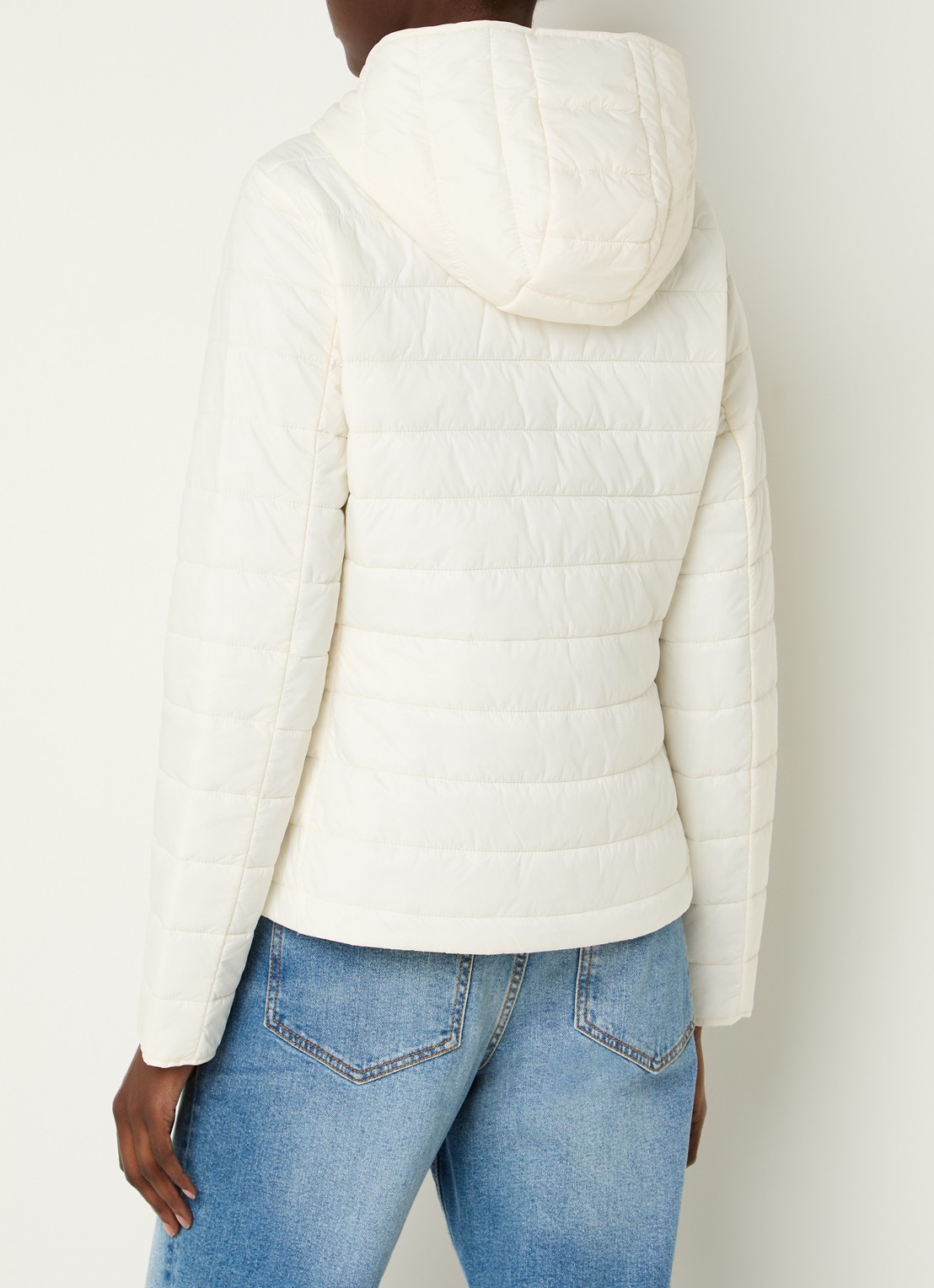 Benetton Gewatteerd jack met waterafstotende coating - achterkant creme
