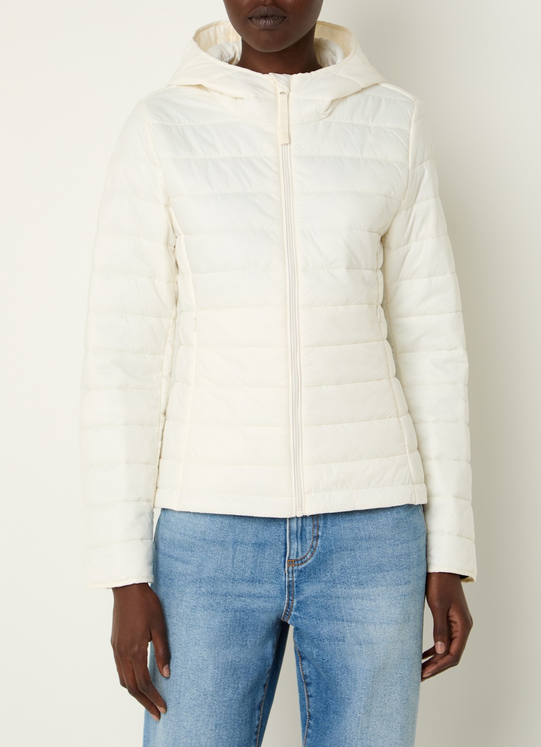 Benetton Gewatteerd jack met waterafstotende coating - detail 4 creme