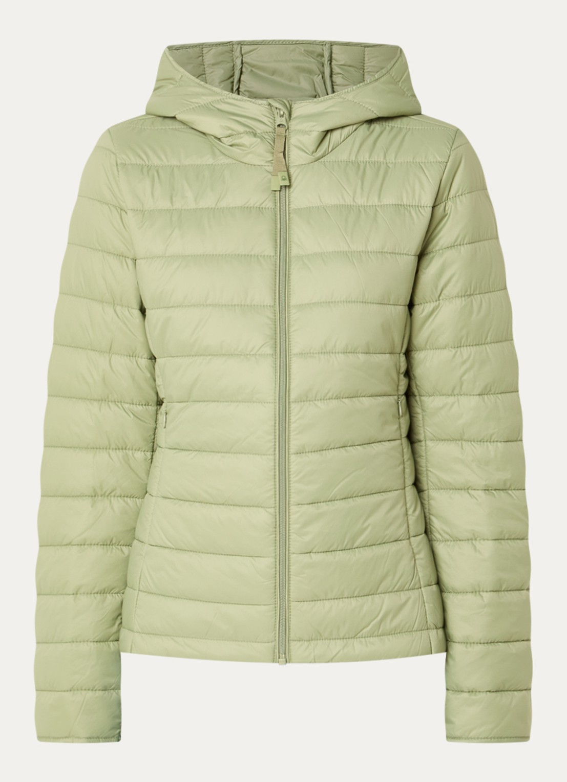 Benetton Gewatteerd jack met waterafstotende coating - voorkant 2 groen