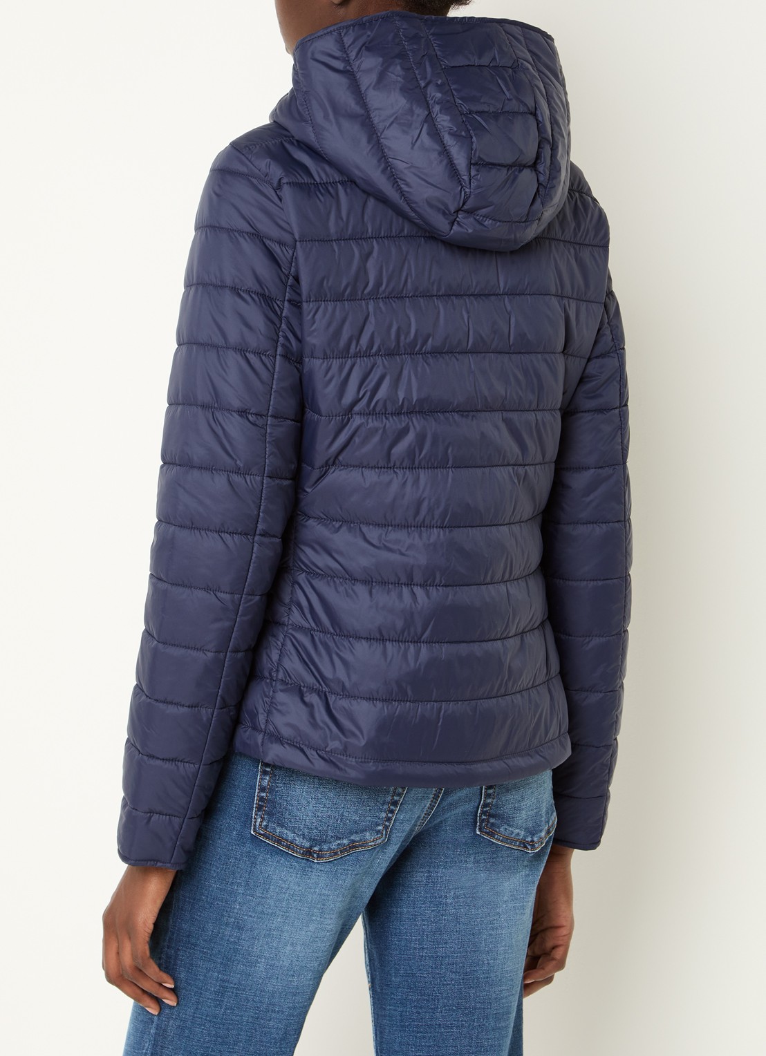 Benetton Gewatteerd jack met waterafstotende coating - achterkant donkerblauw