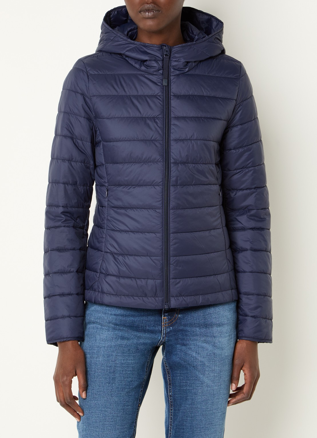 Benetton Gewatteerd jack met waterafstotende coating - detail 4 donkerblauw