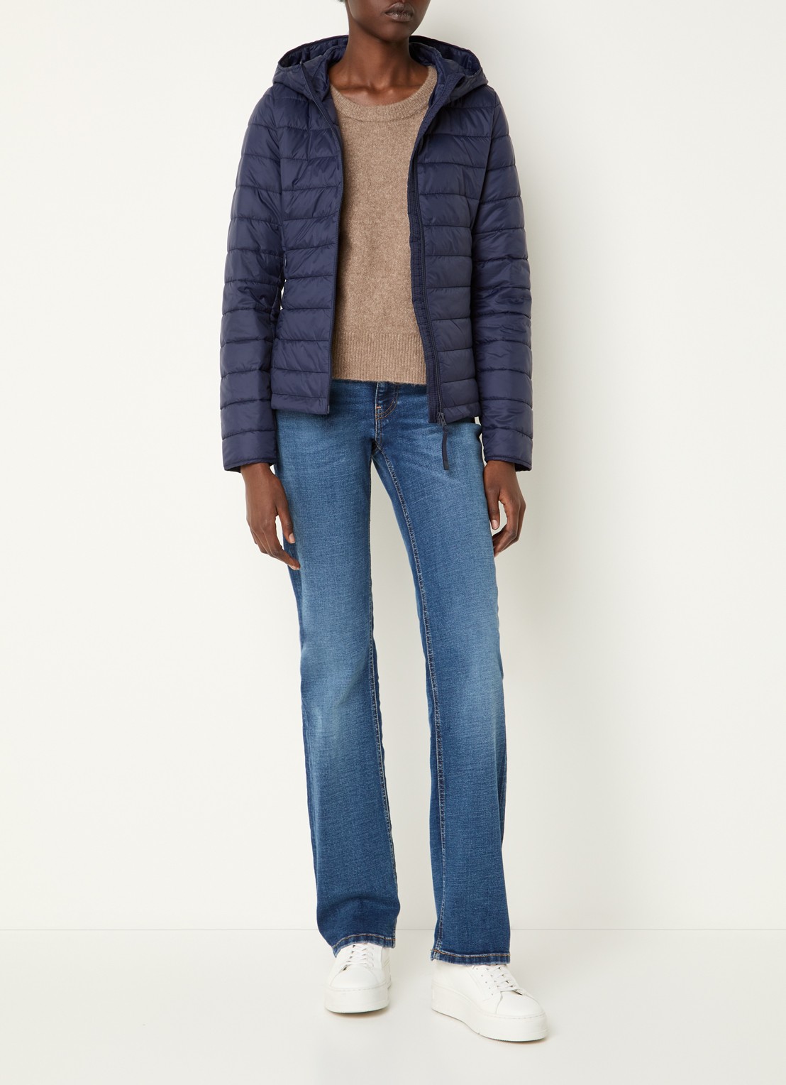 Benetton Gewatteerd jack met waterafstotende coating - voorkant 3 donkerblauw