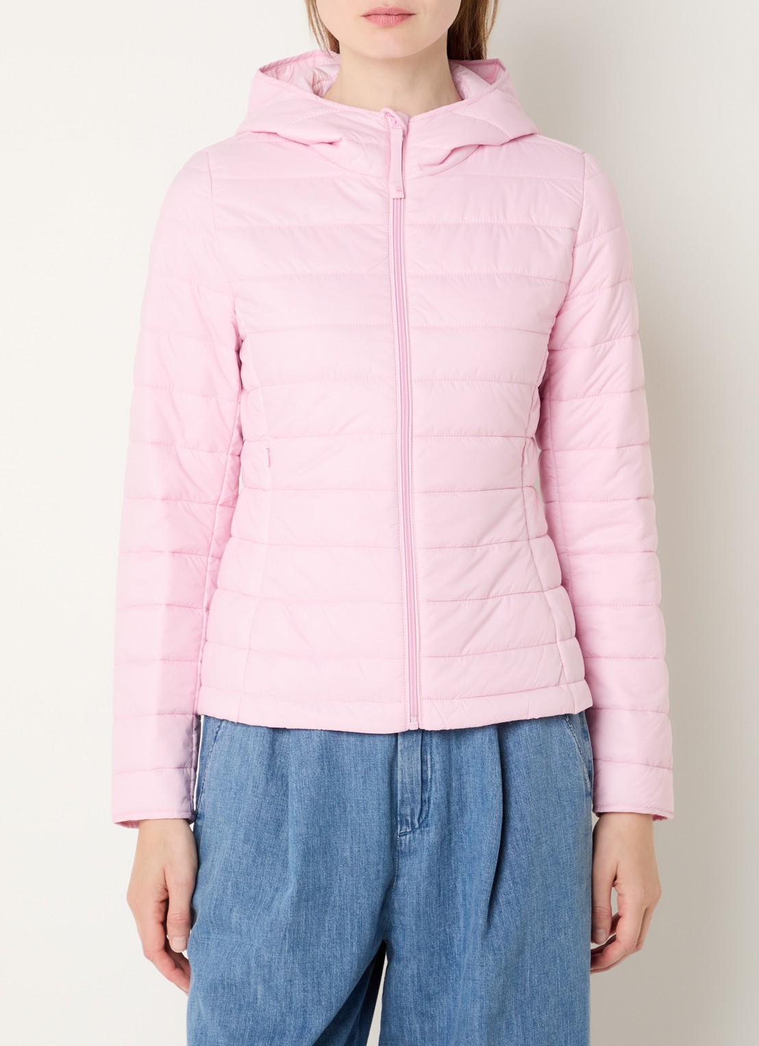 Benetton Gewatteerd jack met waterafstotende coating - detail 4 lichtroze