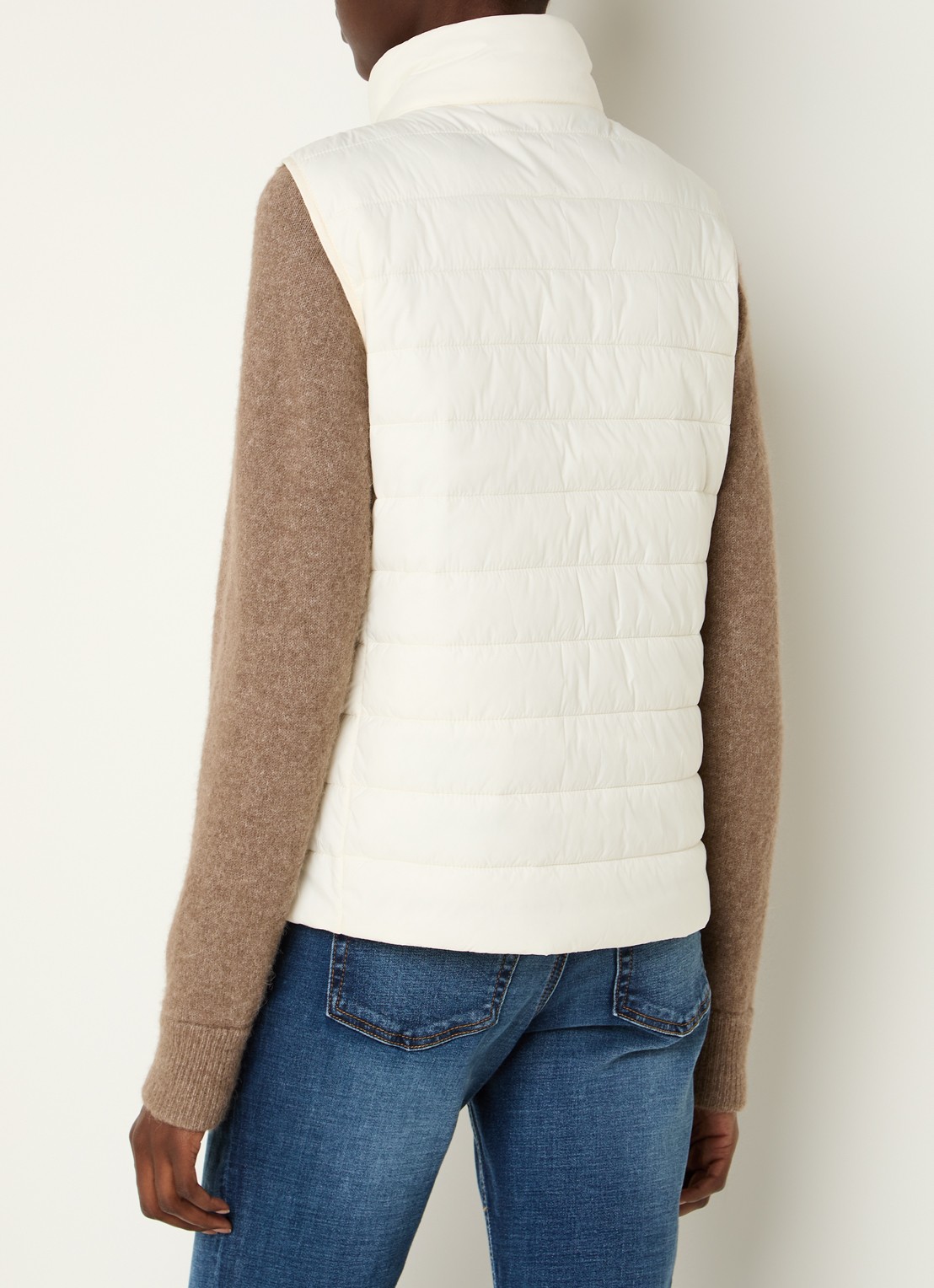 Benetton Gewatteerde bodywarmer met waterafstotende coating - achterkant 2 lichtbruin