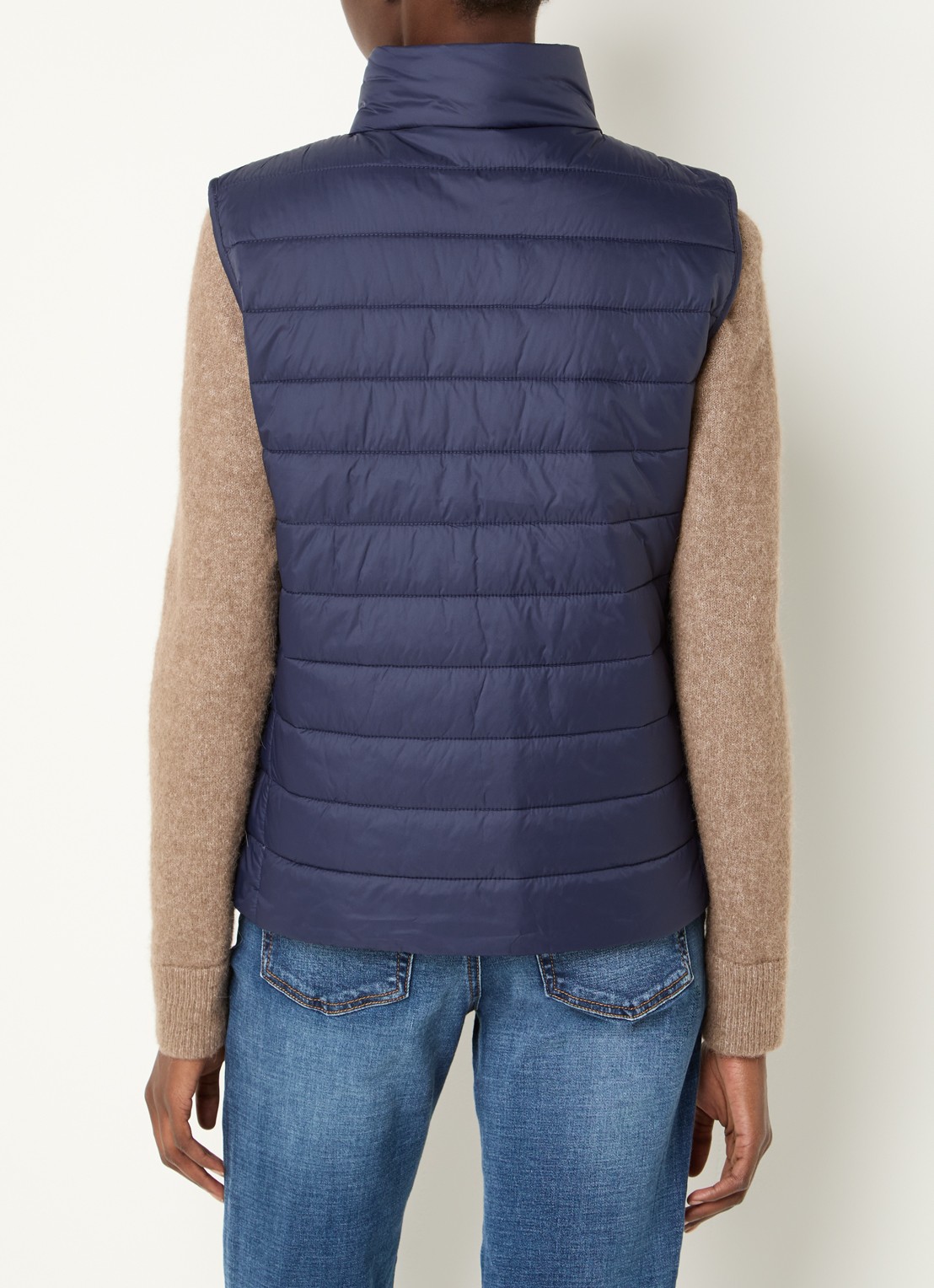 Benetton Gewatteerde bodywarmer met waterafstotende coating - achterkant donkerblauw