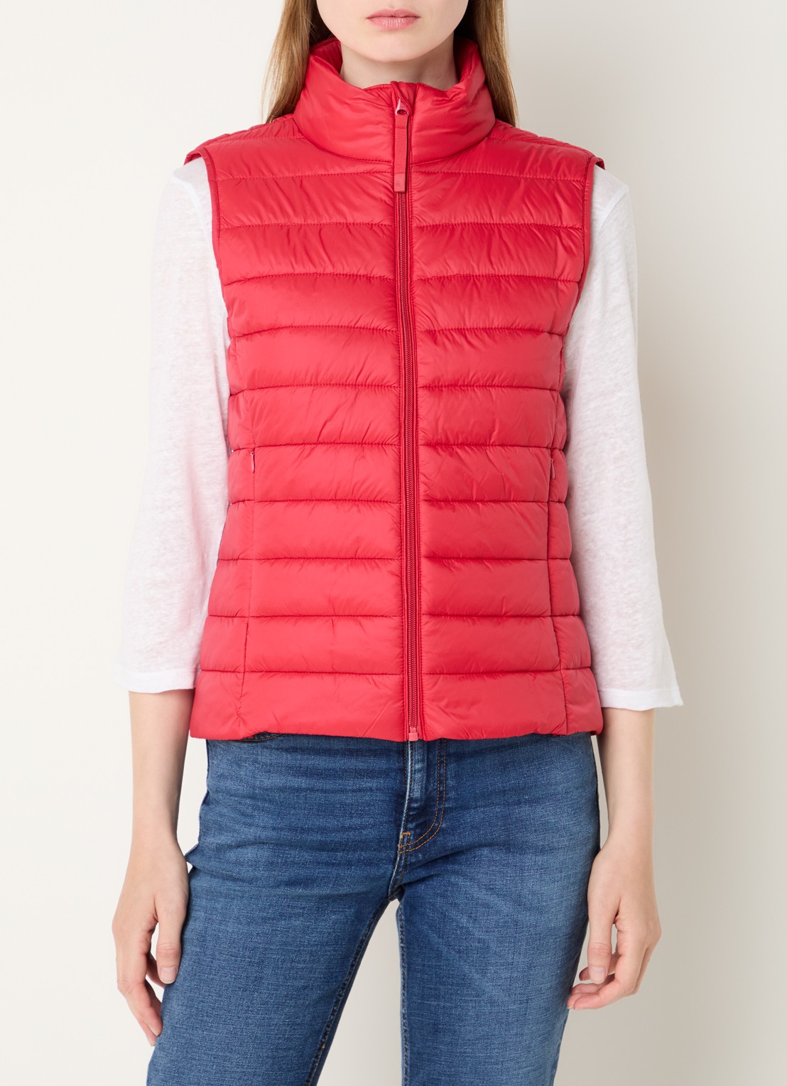 Benetton Gewatteerde bodywarmer met waterafstotende coating - detail 2 koraalrood