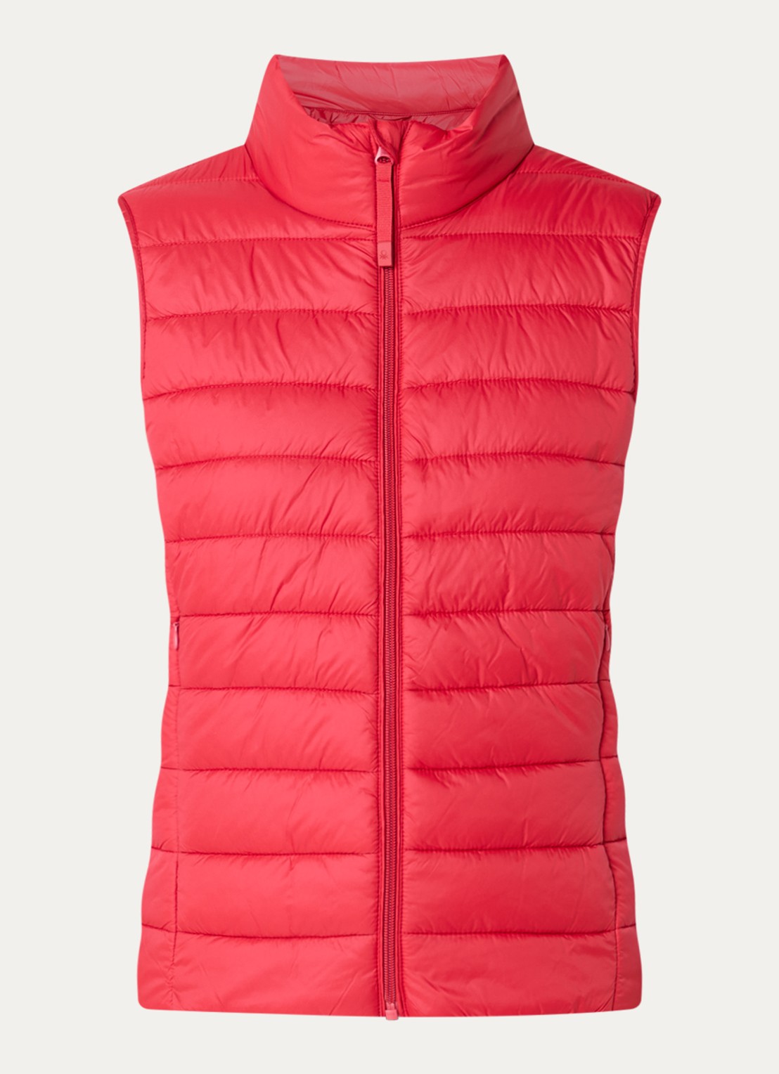 Benetton Gewatteerde bodywarmer met waterafstotende coating - voorkant 3 koraalrood