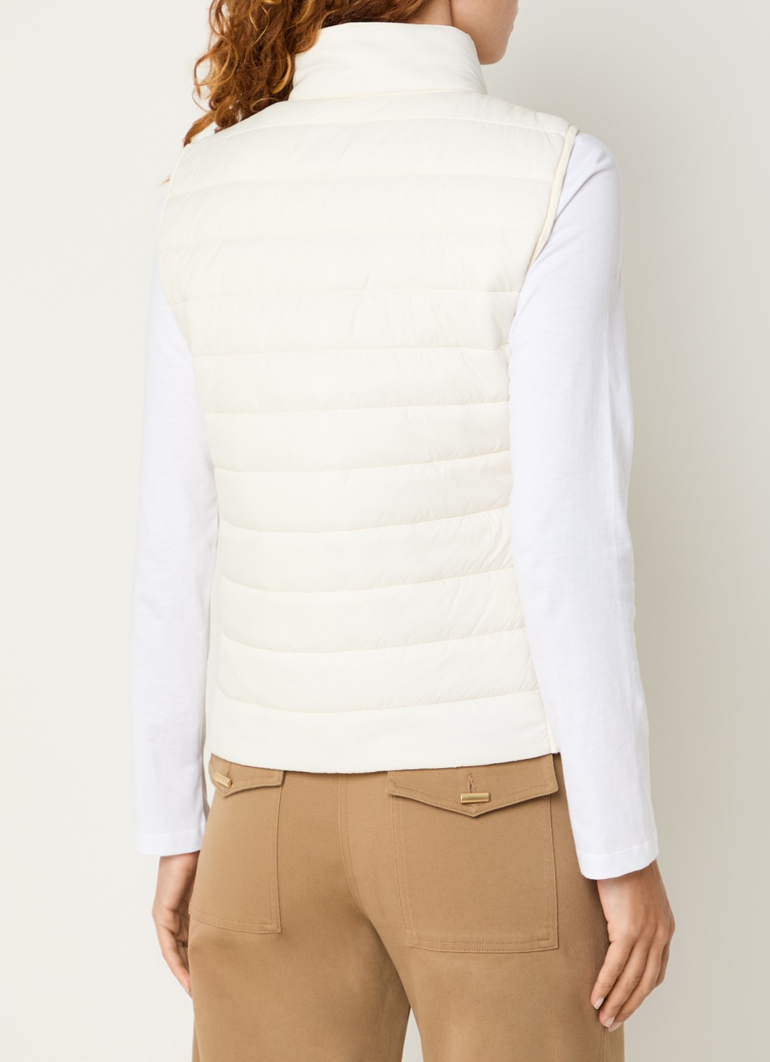 Benetton Gewatteerde bodywarmer met waterafstotende coating - achterkant 3 zand