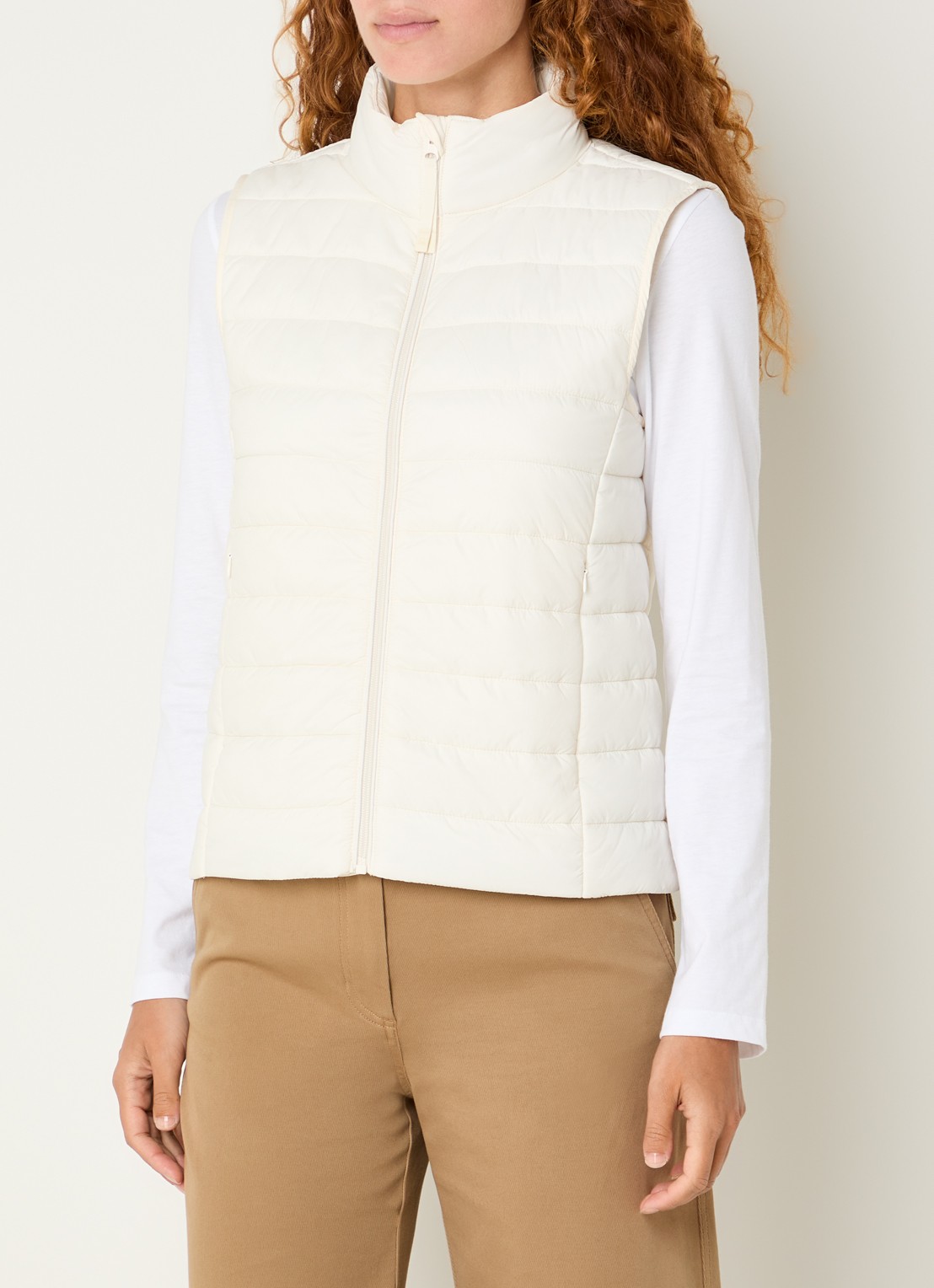 Benetton Gewatteerde bodywarmer met waterafstotende coating - detail 4 zand