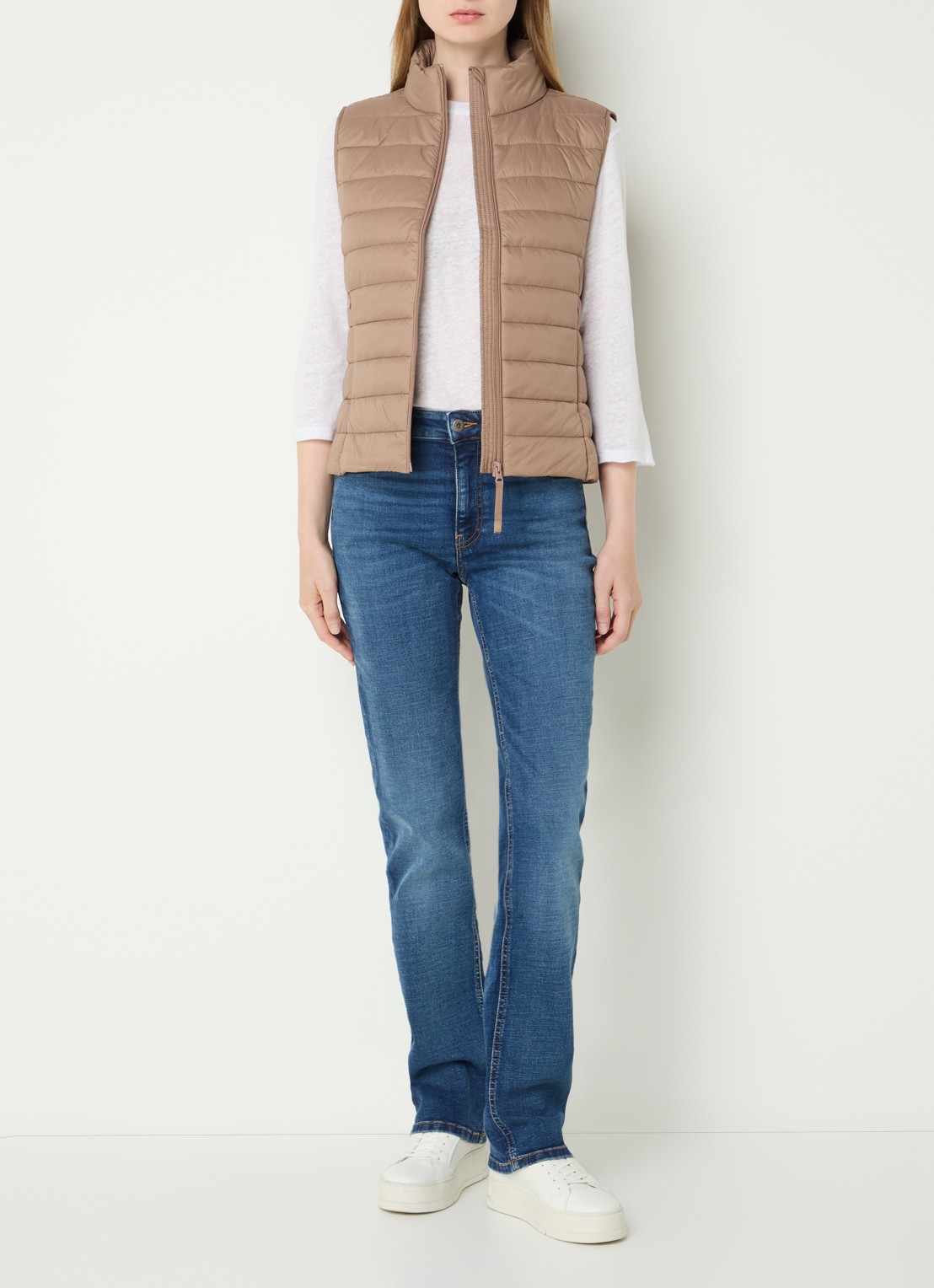 Benetton Gewatteerde bodywarmer met waterafstotende coating - voorkant 3 groen