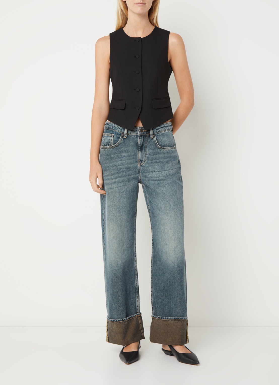 Benetton Gilet met ronde hals - voorkant 3 zwart