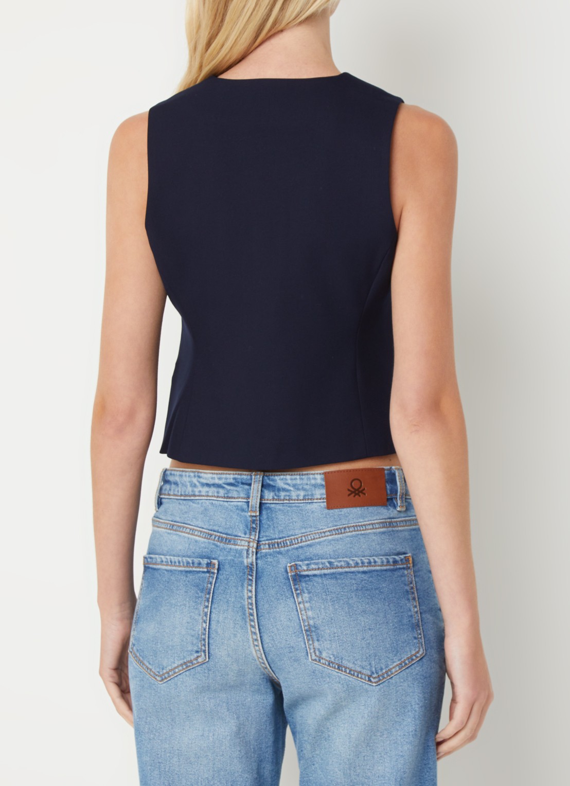 Benetton Gilet met ronde hals - achterkant 2 donkerblauw
