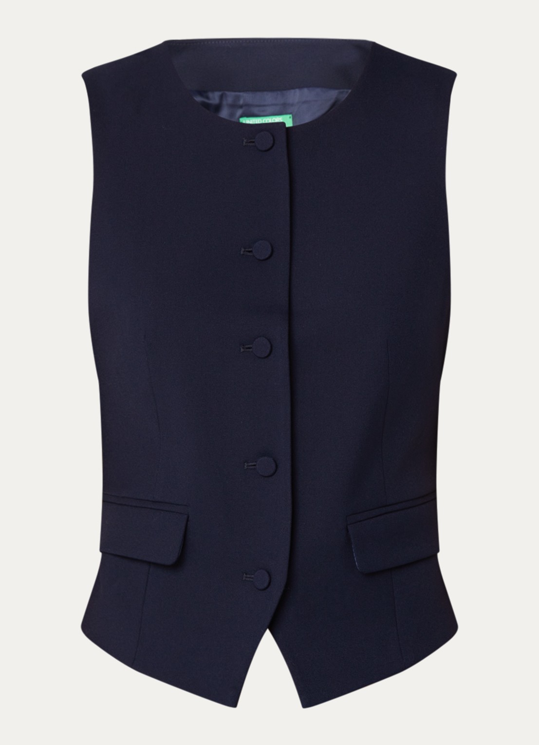 Benetton Gilet met ronde hals - voorkant 3 donkerblauw