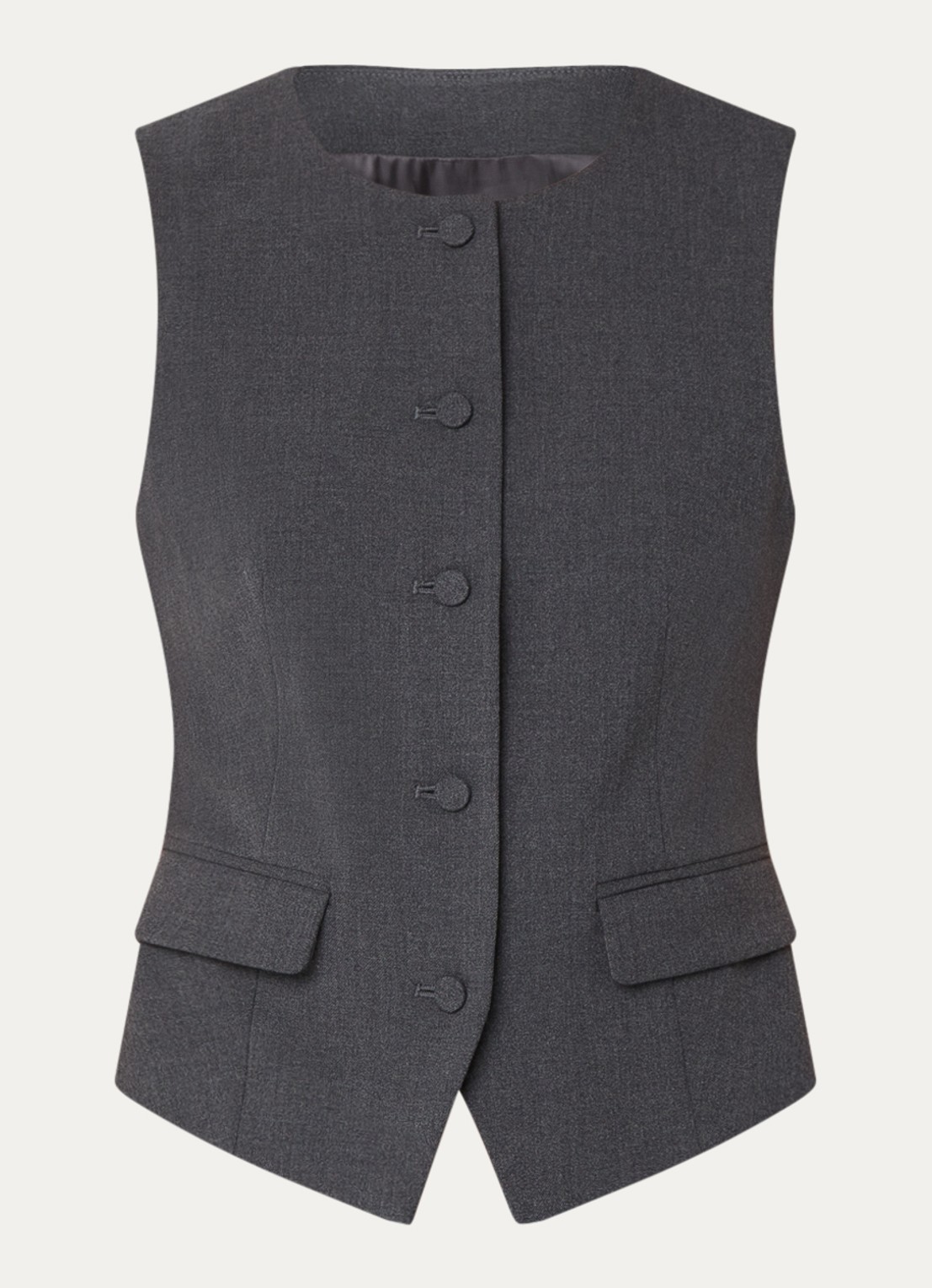 Benetton Gilet met ronde hals - voorkant 2 donkergrijs