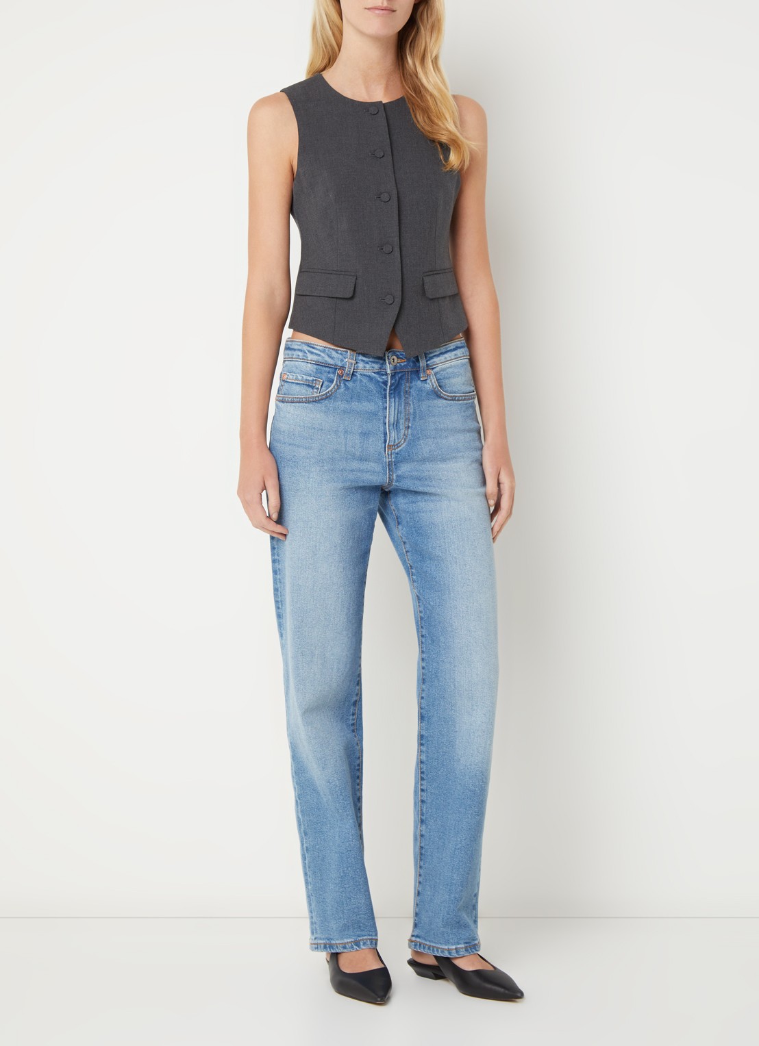 Benetton Gilet met ronde hals - voorkant 3 donkergrijs