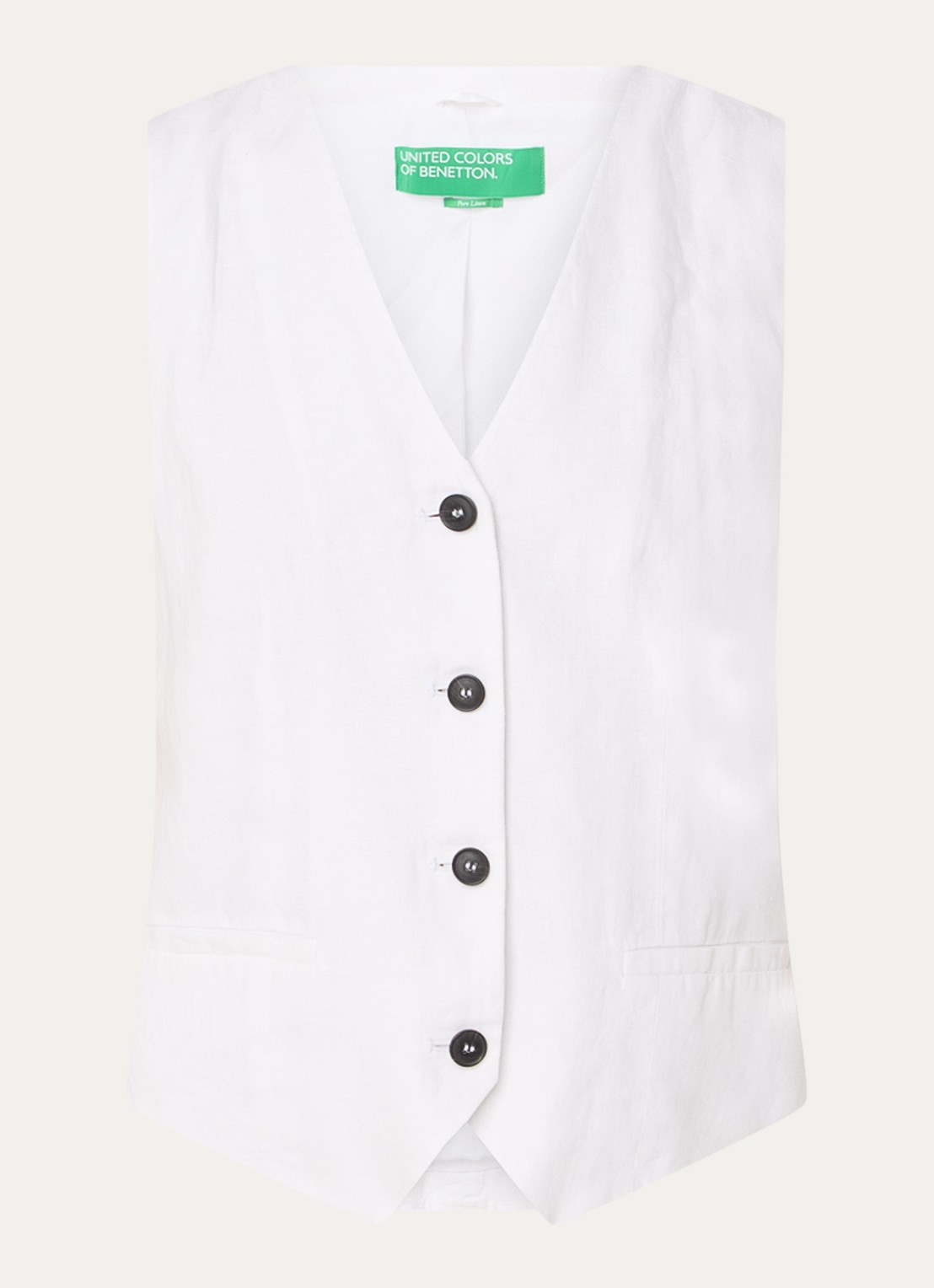 Benetton Gilet van linnen - voorkant 3 gebroken wit