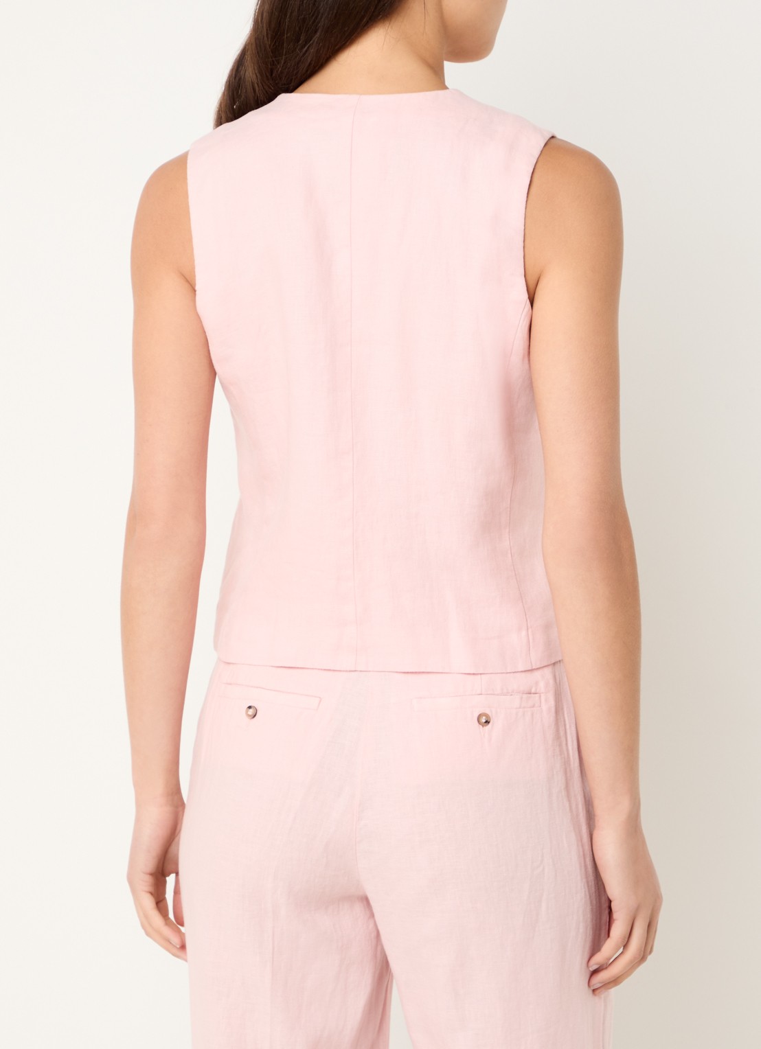 Benetton Gilet van linnen - achterkant roze