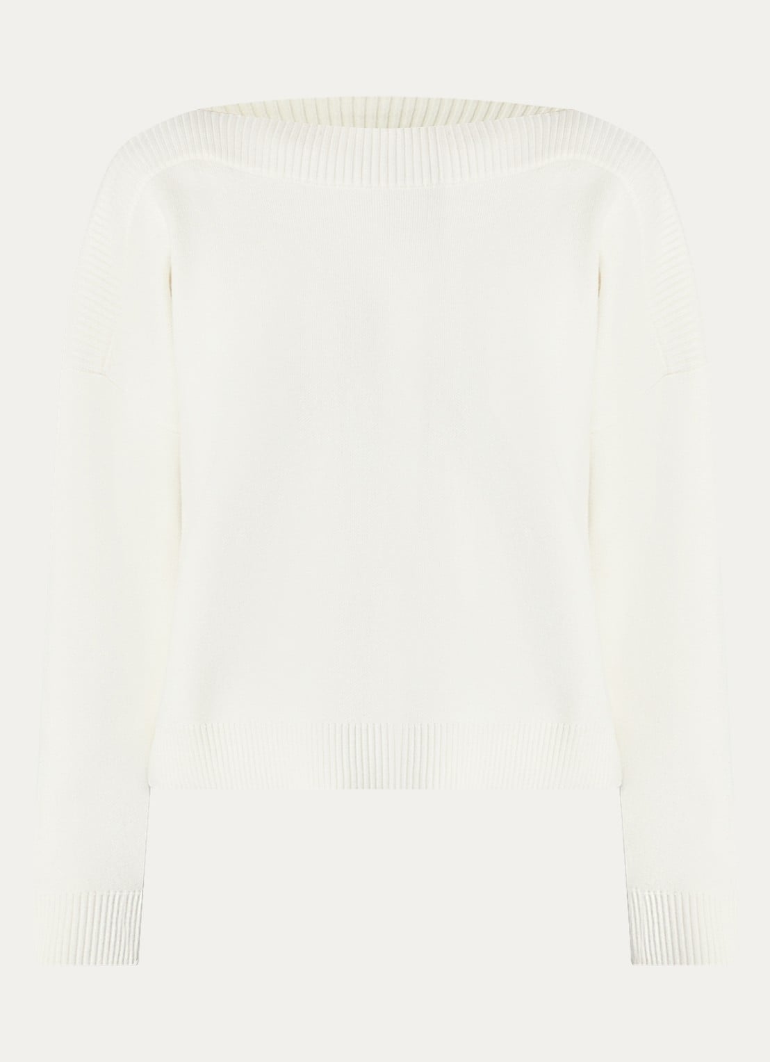 Benetton Grofgebreide trui in wolblend  - voorkant 3 creme