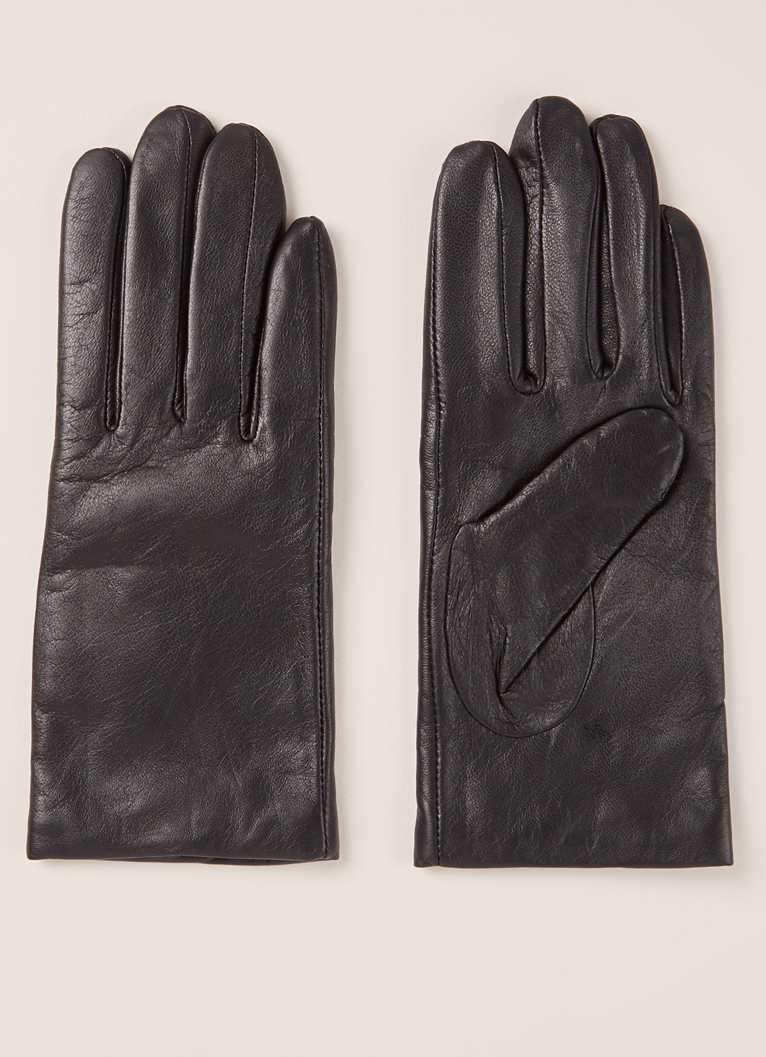 Benetton Handschoenen van schapenleer - voorkant 2 zwart