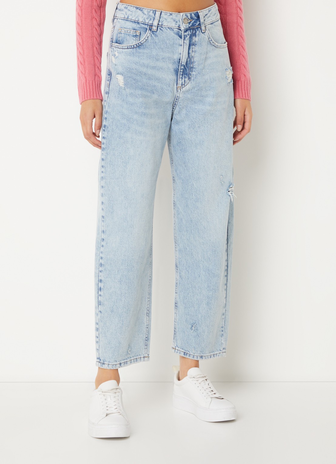 Benetton High waist cropped straight leg jeans - detail 3 indigo