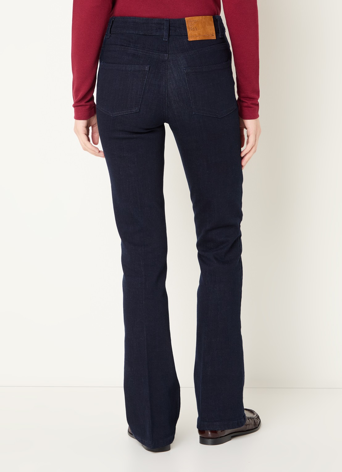 Benetton High waist flared fit jeans met donkere wassing - achterkant 3 indigo