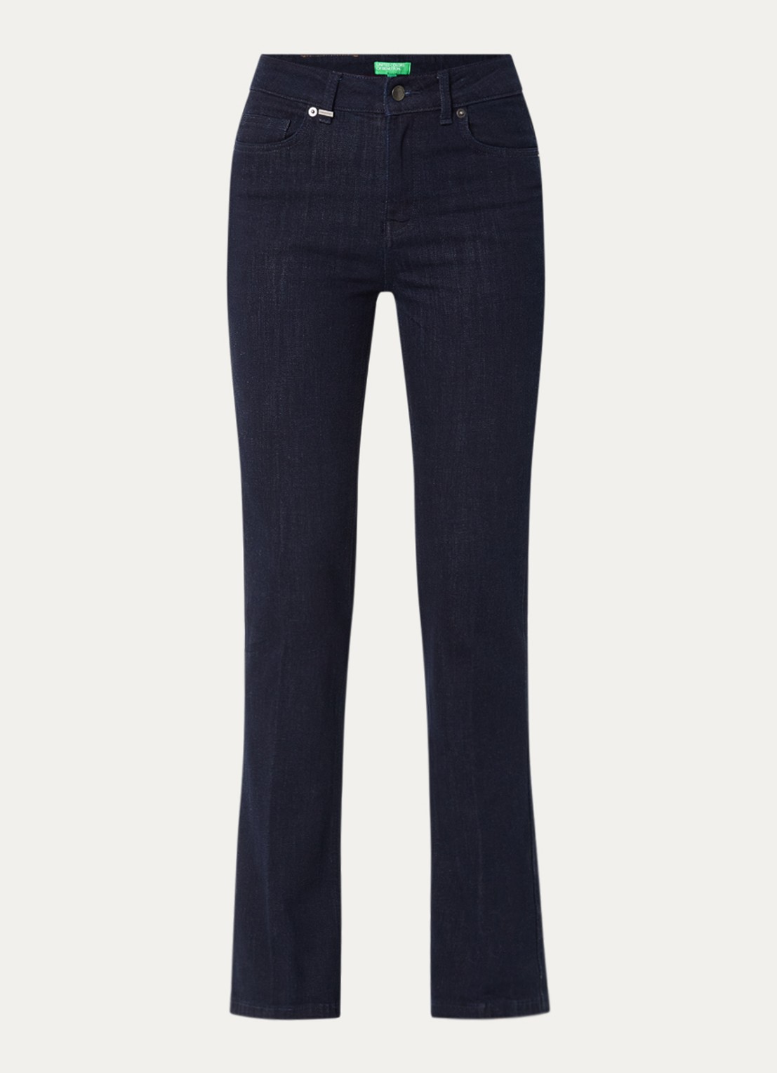 Benetton High waist flared fit jeans met donkere wassing - voorkant 4 indigo