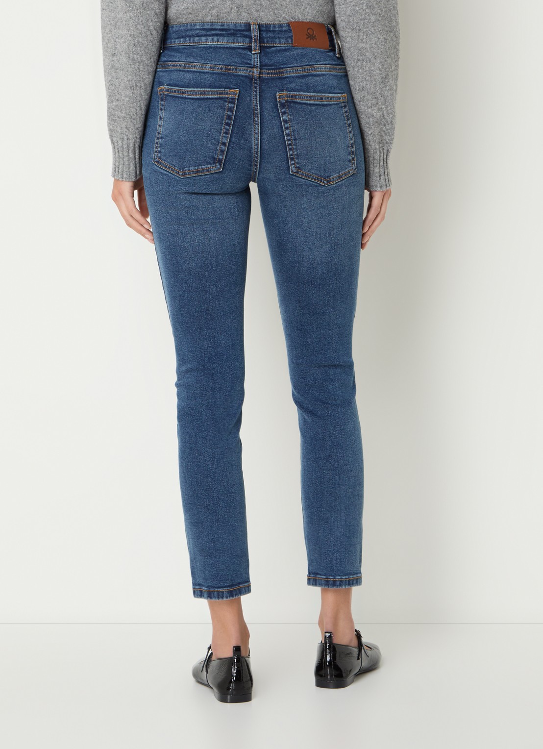 Benetton High waist skinny jeans met steekzakken - achterkant 3 indigo