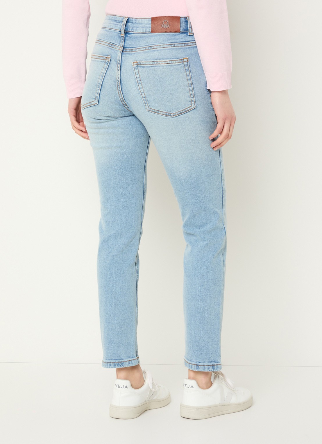 Benetton High waist skinny jeans met steekzakken - achterkant 3 lichtblauw