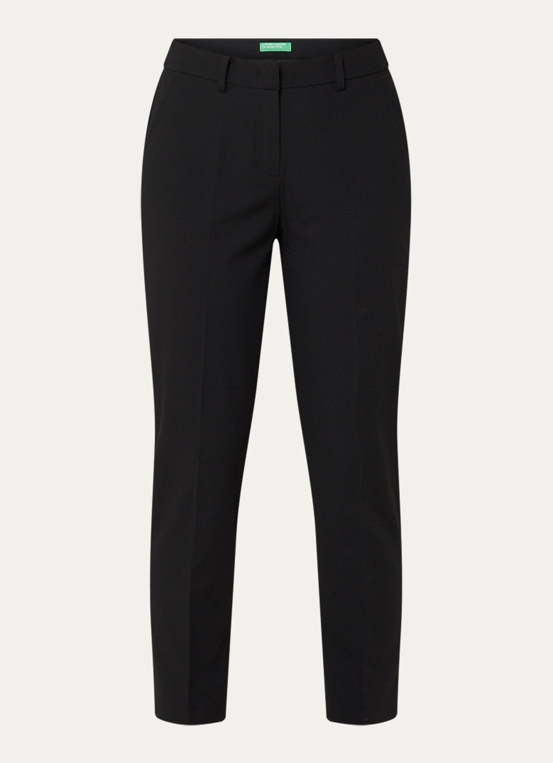 Benetton High waist tapered cropped pantalon met stretch  - voorkant zwart