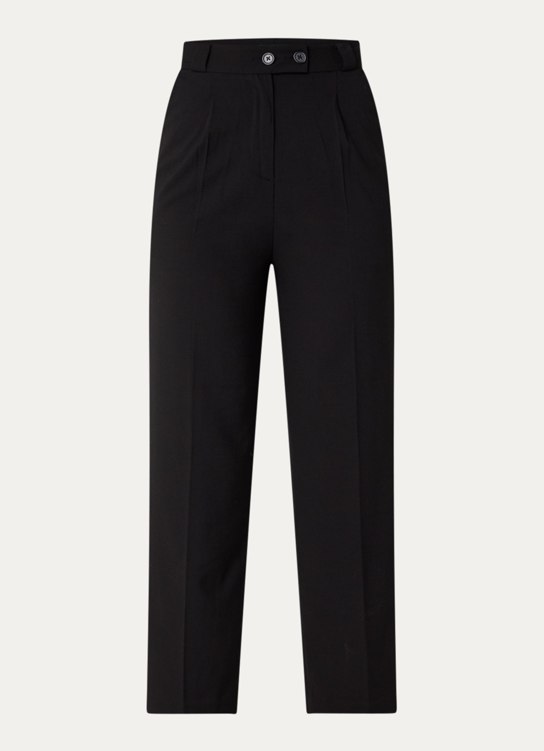Benetton High waist tapered fit pantalon met steekzakken - voorkant zwart