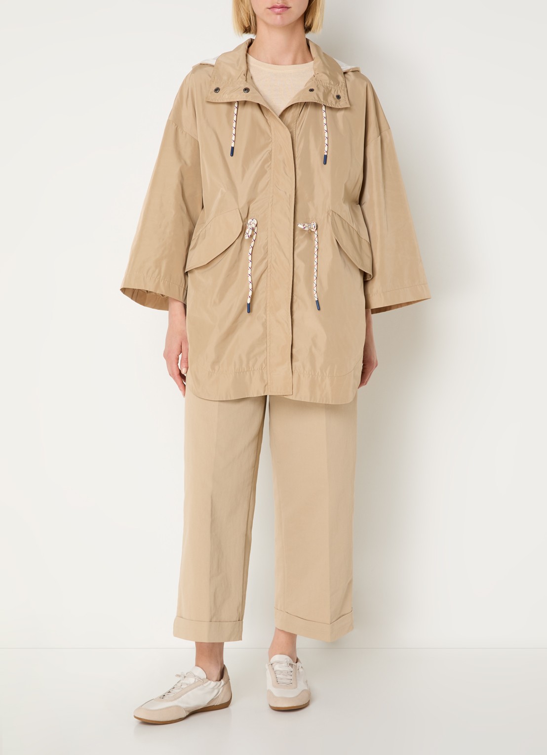 Benetton Jack met capuchon en klepzakken - voorkant 4 camel