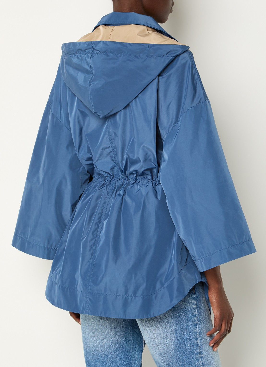 Benetton Jack met capuchon en klepzakken - achterkant 4 blauw